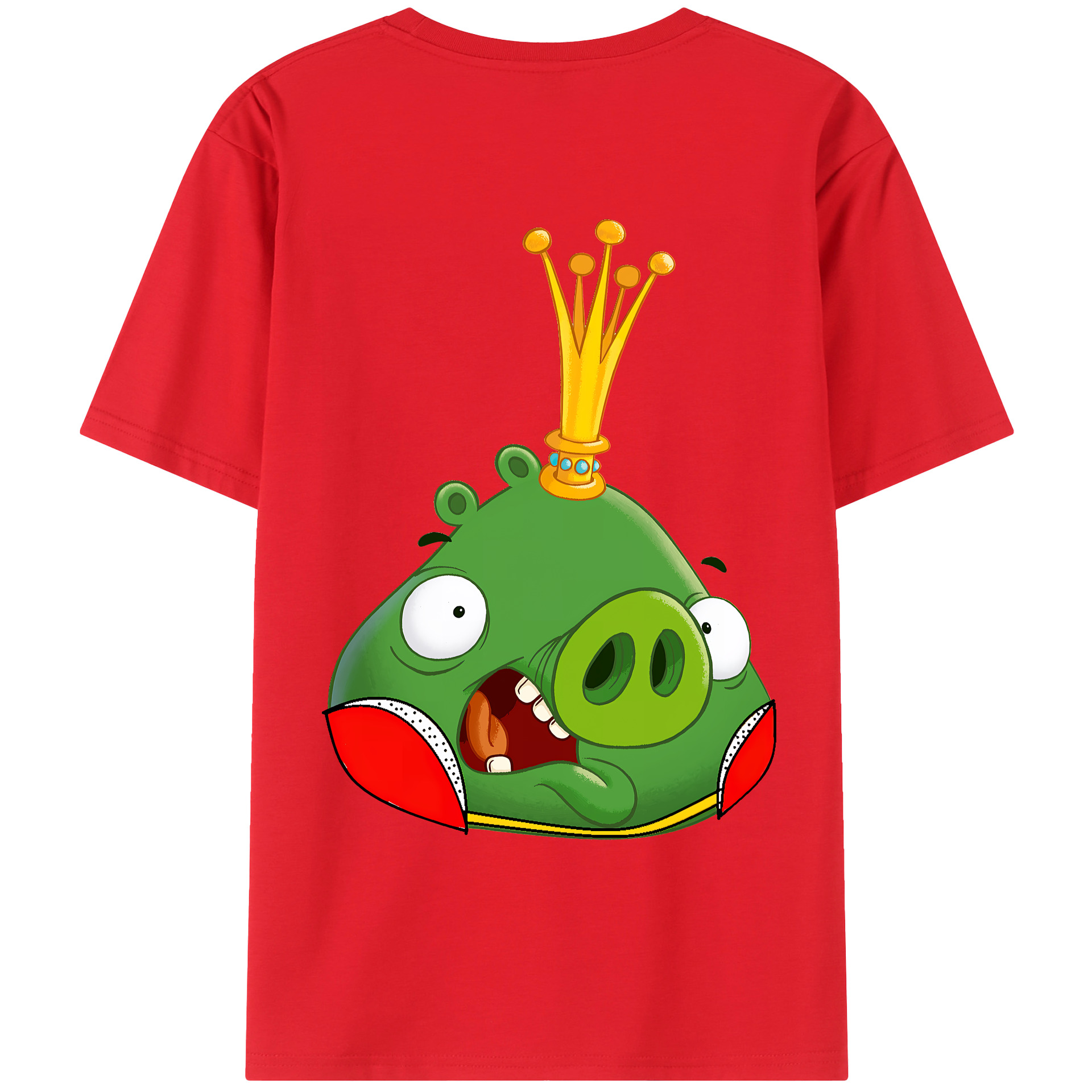 （画像用） Angry Birds アングリーバード 綿100％ メンズ半袖Tシャツ（バックプリント） 通気性