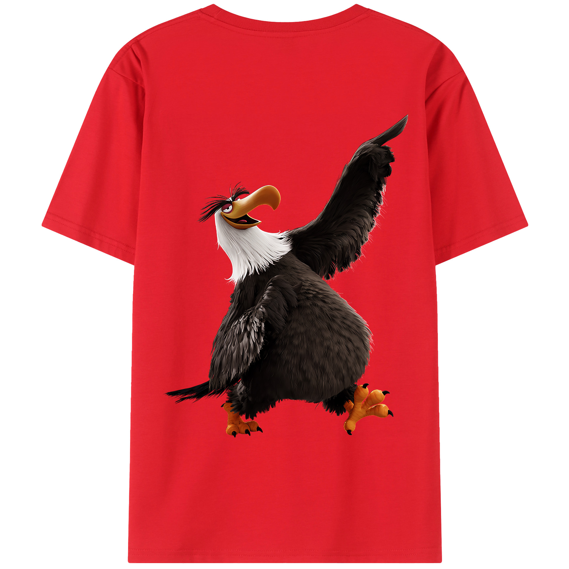 （画像用） Angry Birds アングリーバード 綿100％ メンズ半袖Tシャツ（バックプリント） 通気性