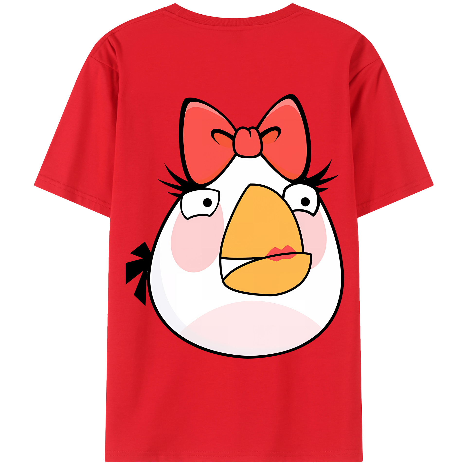 （画像用） Angry Birds アングリーバード 綿100％ メンズ半袖Tシャツ（バックプリント） 通気性