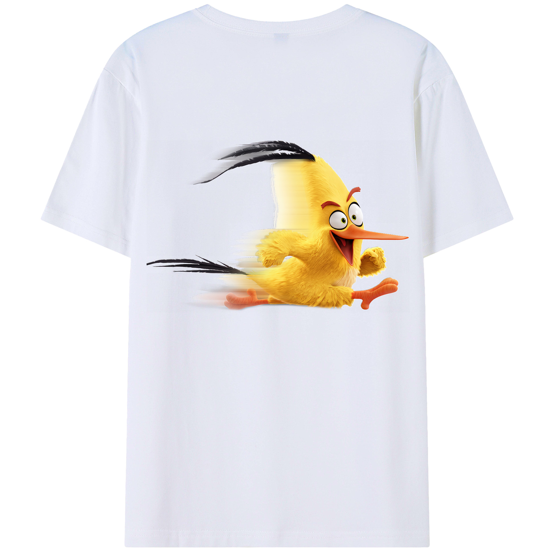 （画像用） Angry Birds アングリーバード 綿100％ メンズ半袖Tシャツ（バックプリント） 通気性