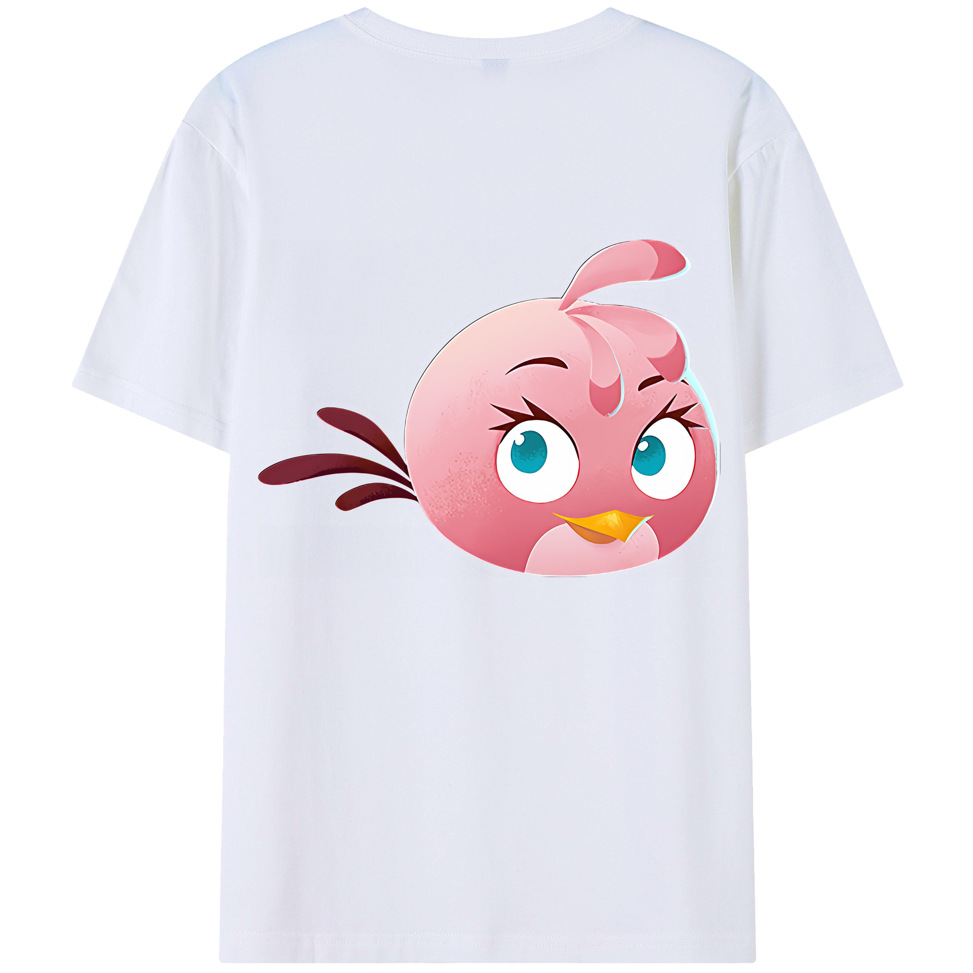 （画像用） Angry Birds アングリーバード 綿100％ メンズ半袖Tシャツ（バックプリント） 通気性