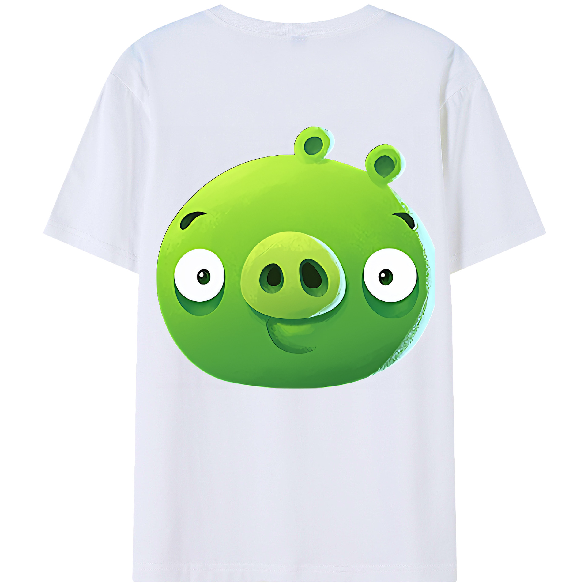 （画像用） Angry Birds アングリーバード 綿100％ メンズ半袖Tシャツ（バックプリント） 通気性