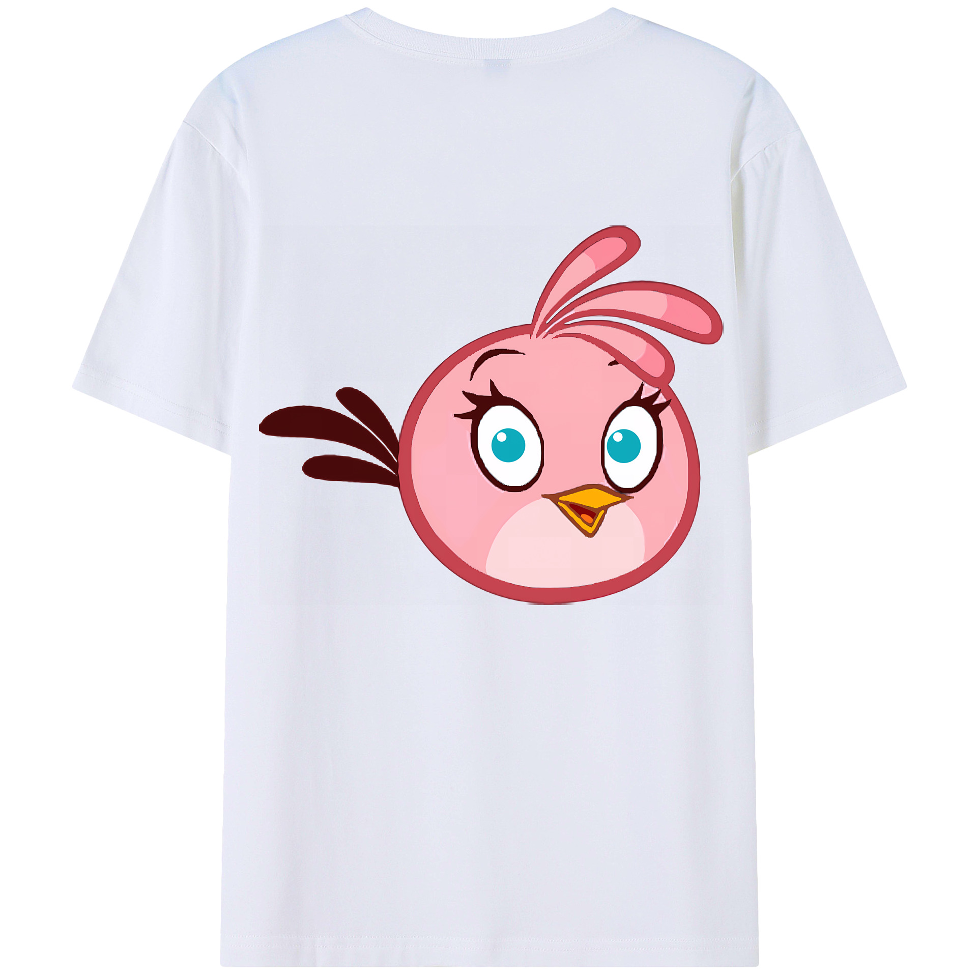 （画像用） Angry Birds アングリーバード 綿100％ メンズ半袖Tシャツ（バックプリント） 通気性
