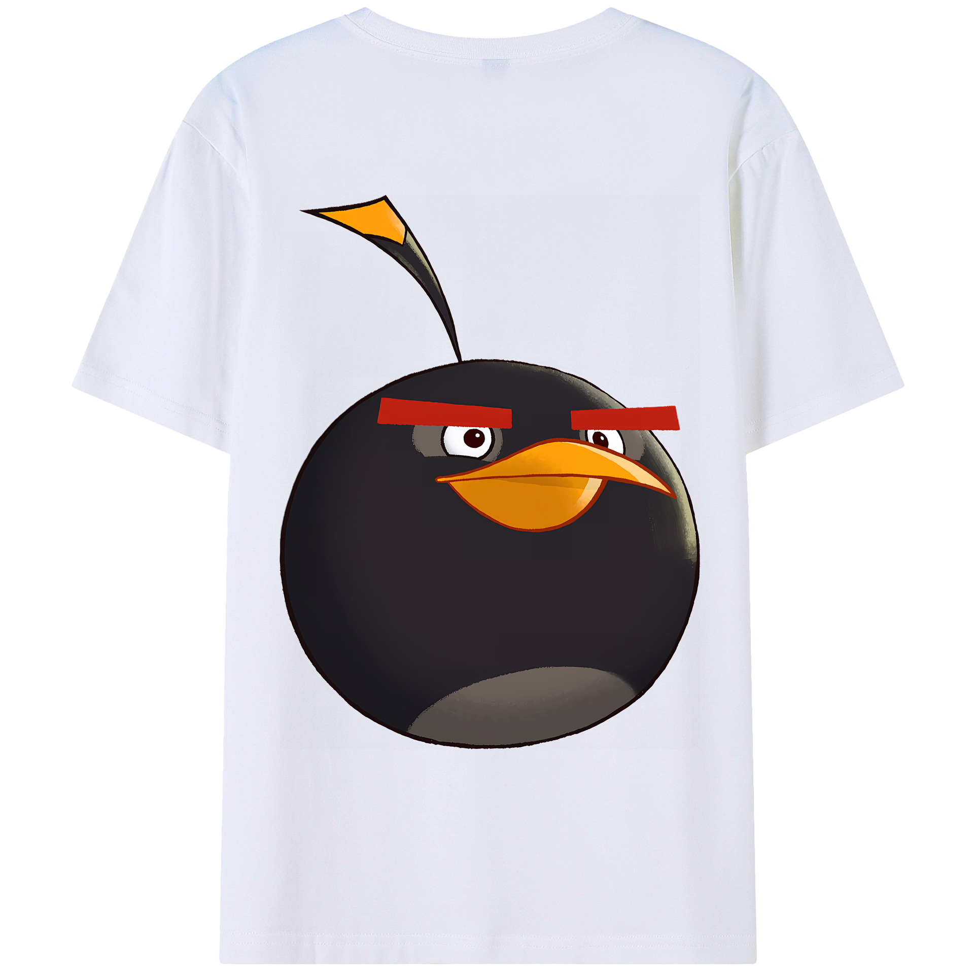 （画像用） Angry Birds アングリーバード 綿100％ メンズ半袖Tシャツ（バックプリント） 通気性