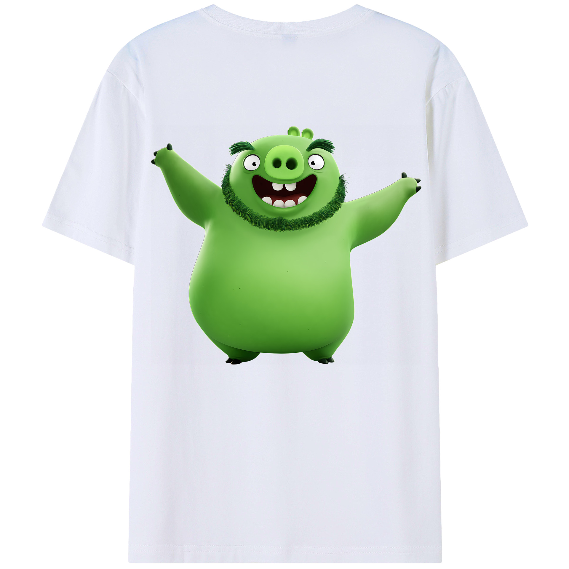 （画像用） Angry Birds アングリーバード 綿100％ メンズ半袖Tシャツ（バックプリント） 通気性