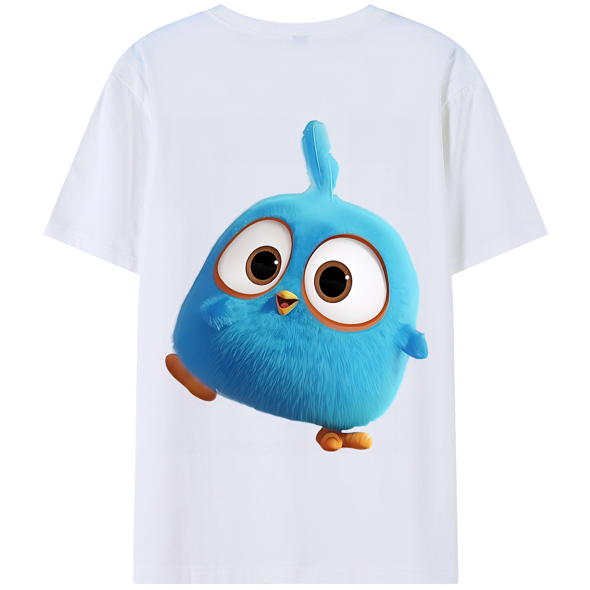 （画像用） Angry Birds アングリーバード 綿100％ メンズ半袖Tシャツ（バックプリント） 通気性
