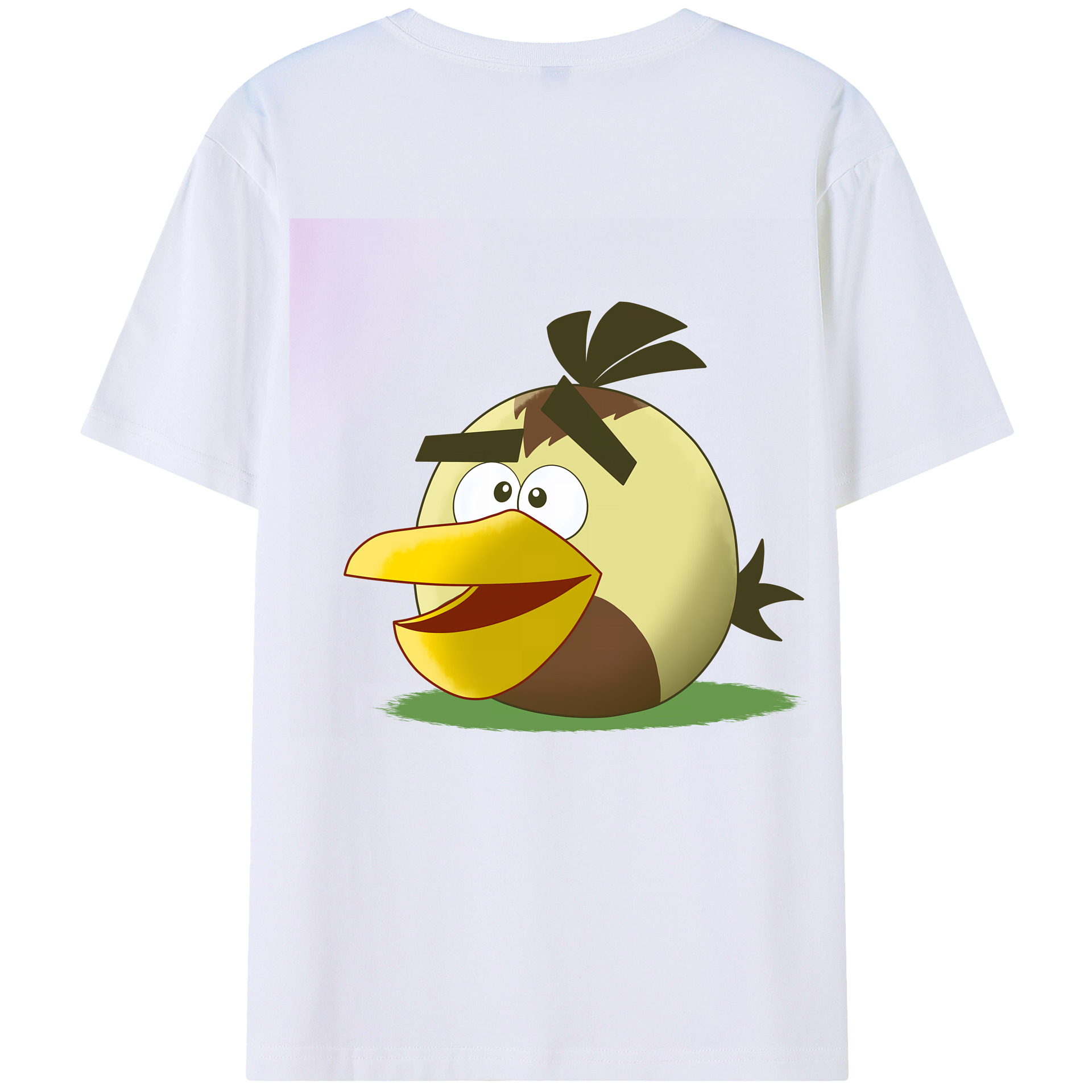 （画像用） Angry Birds アングリーバード 綿100％ メンズ半袖Tシャツ（バックプリント） 通気性