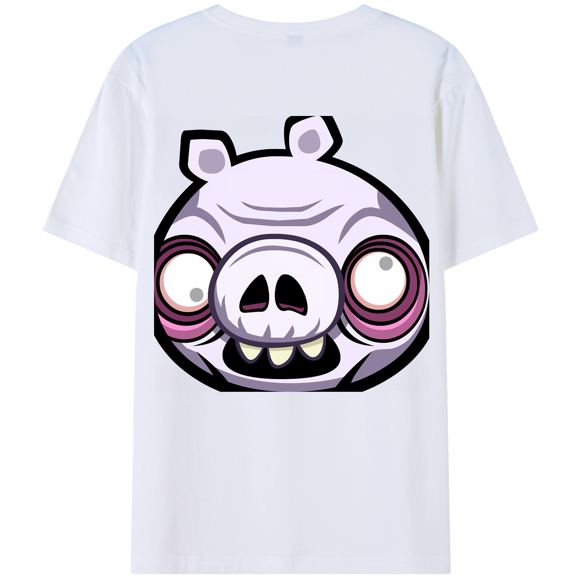 （画像用） Angry Birds アングリーバード 綿100％ メンズ半袖Tシャツ（バックプリント） 通気性