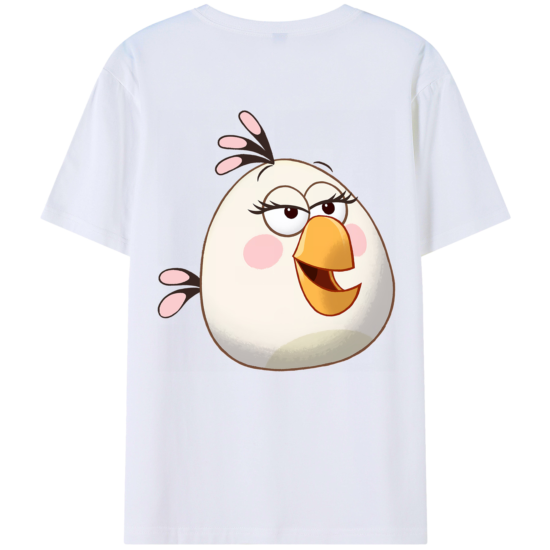 （画像用） Angry Birds アングリーバード 綿100％ メンズ半袖Tシャツ（バックプリント） 通気性