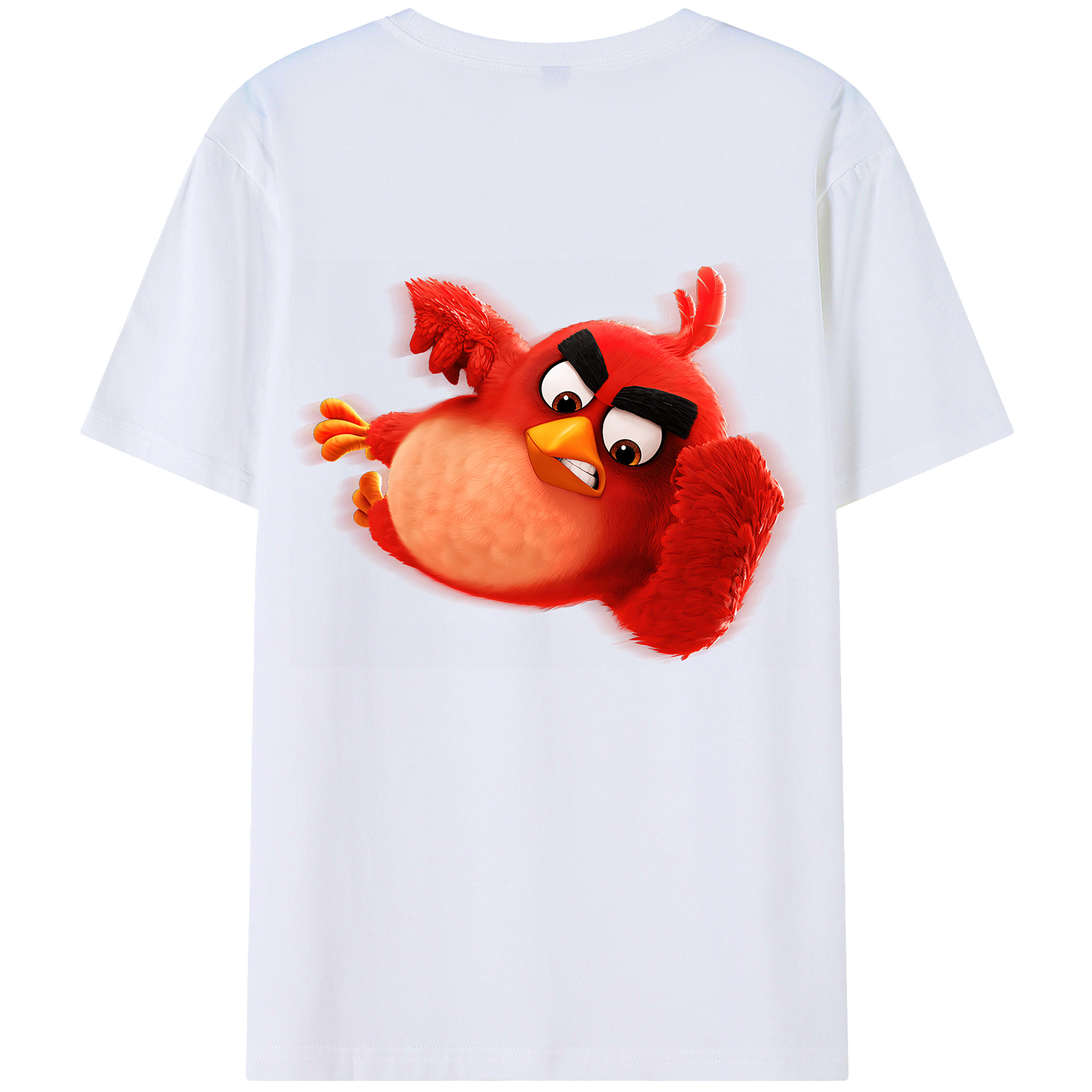 （画像用） Angry Birds アングリーバード 綿100％ メンズ半袖Tシャツ（バックプリント） 通気性