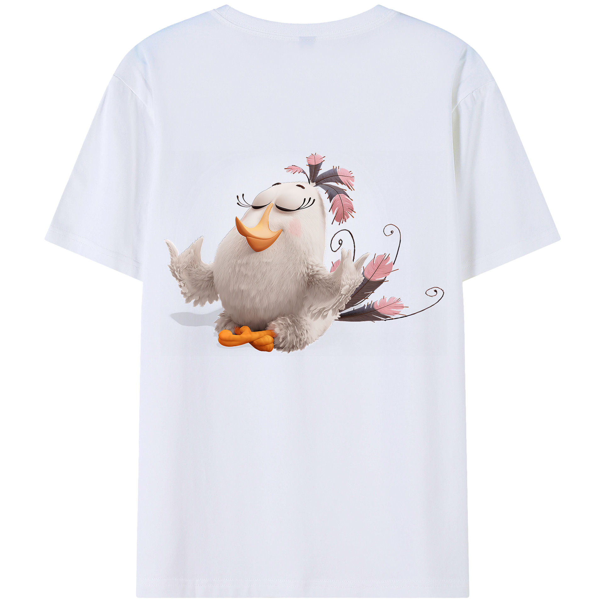 （画像用） Angry Birds アングリーバード 綿100％ メンズ半袖Tシャツ（バックプリント） 通気性