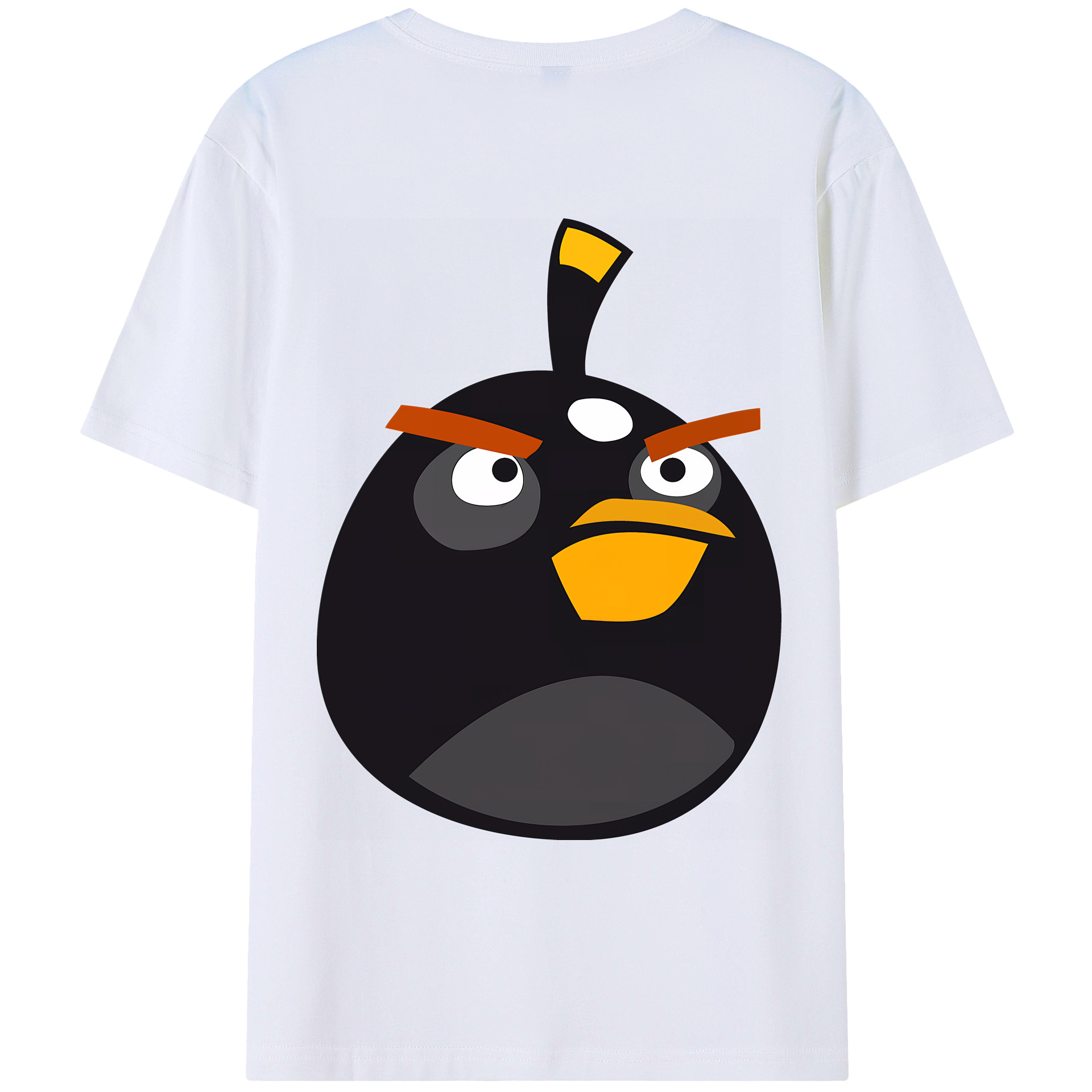 （画像用） Angry Birds アングリーバード 綿100％ メンズ半袖Tシャツ（バックプリント） 通気性