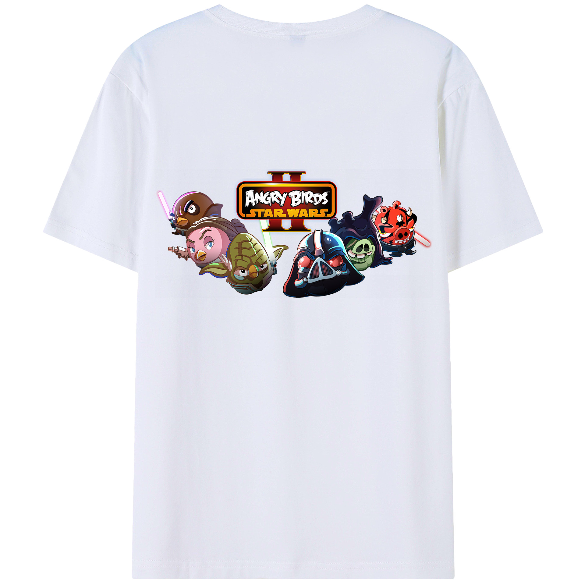 （画像用） Angry Birds アングリーバード 綿100％ メンズ半袖Tシャツ（バックプリント） 通気性
