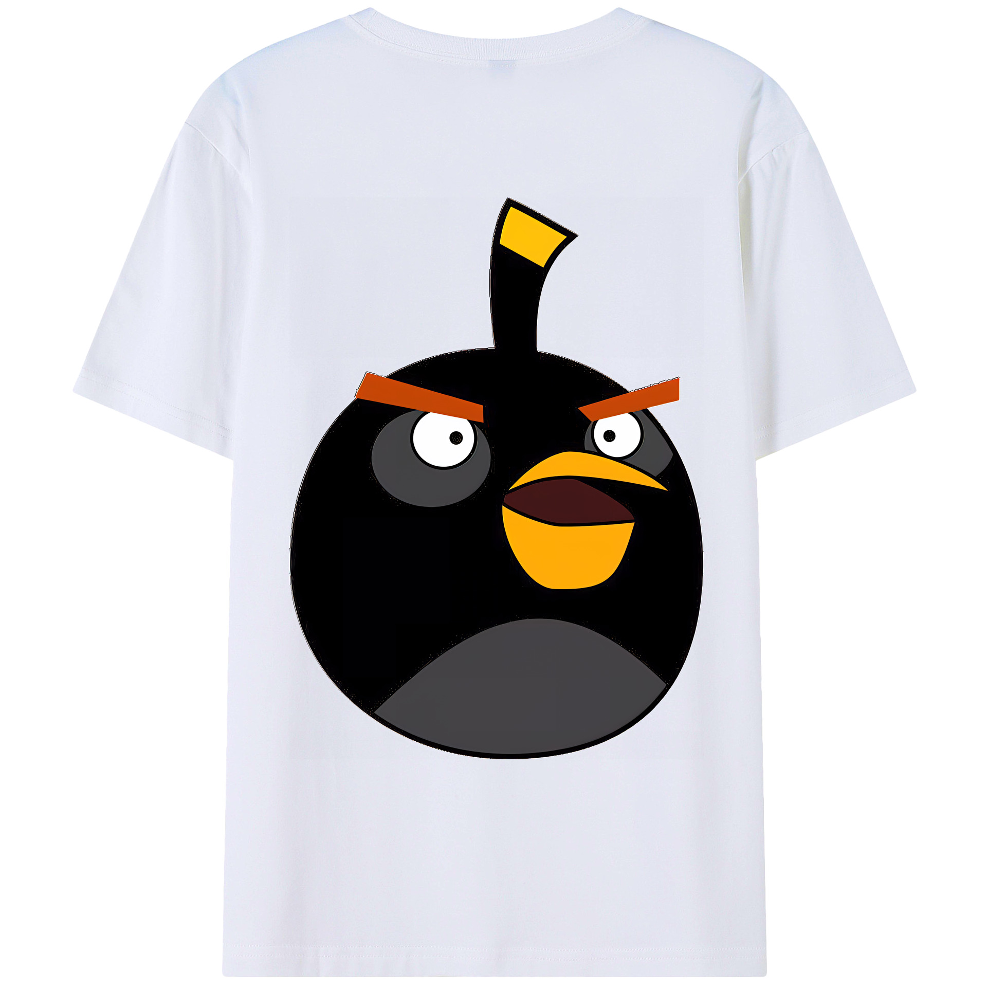（画像用） Angry Birds アングリーバード 綿100％ メンズ半袖Tシャツ（バックプリント） 通気性
