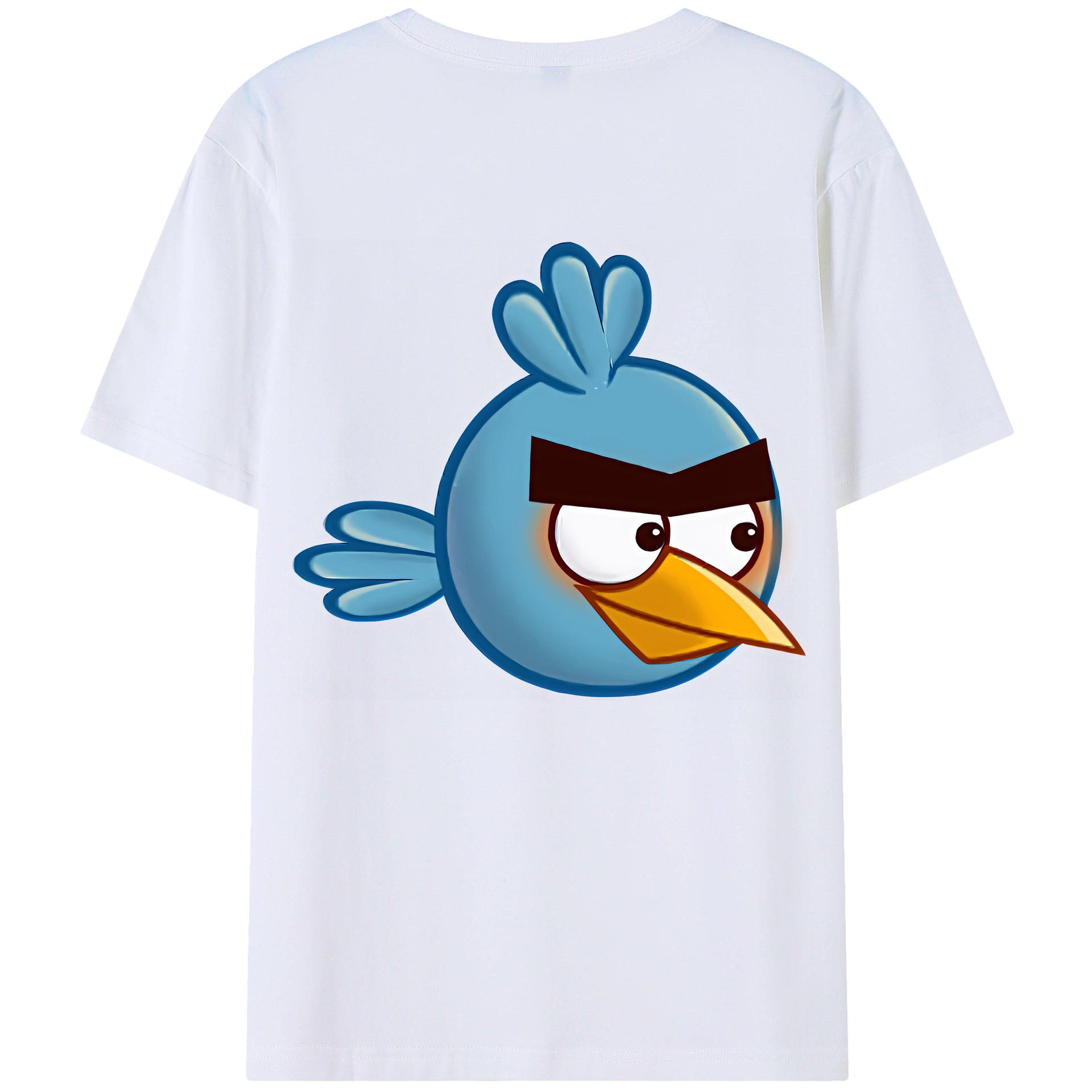 （画像用） Angry Birds アングリーバード 綿100％ メンズ半袖Tシャツ（バックプリント） 通気性