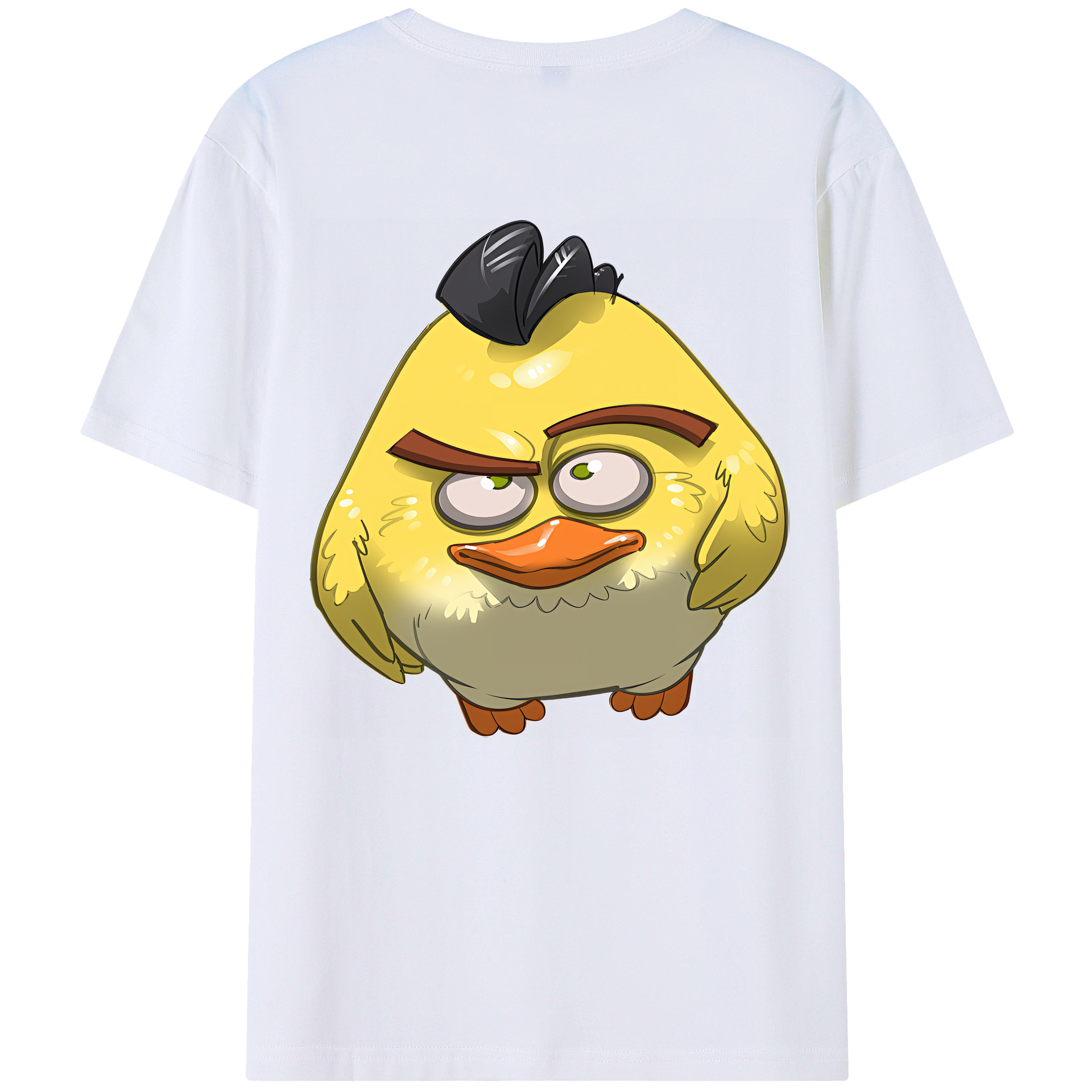 （画像用） Angry Birds アングリーバード 綿100％ メンズ半袖Tシャツ（バックプリント） 通気性