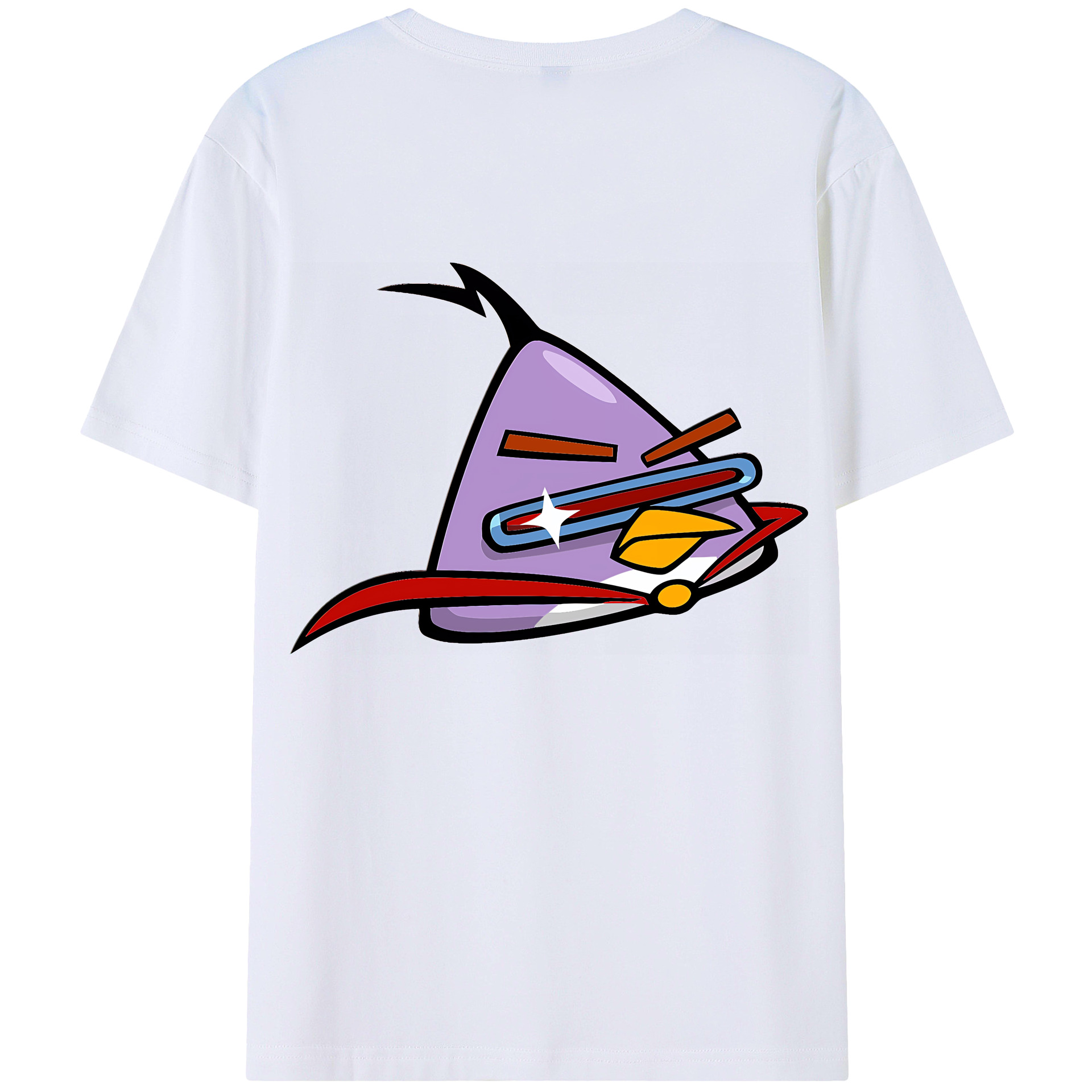（画像用） Angry Birds アングリーバード 綿100％ メンズ半袖Tシャツ（バックプリント） 通気性