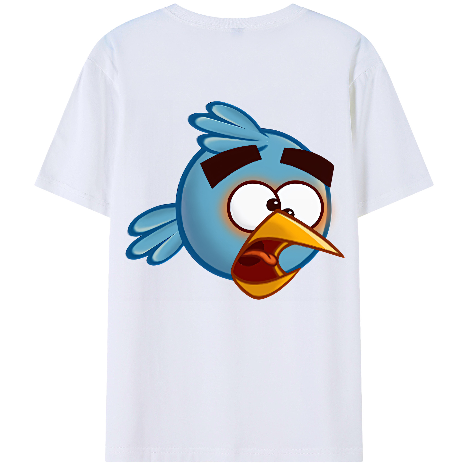 （画像用） Angry Birds アングリーバード 綿100％ メンズ半袖Tシャツ（バックプリント） 通気性