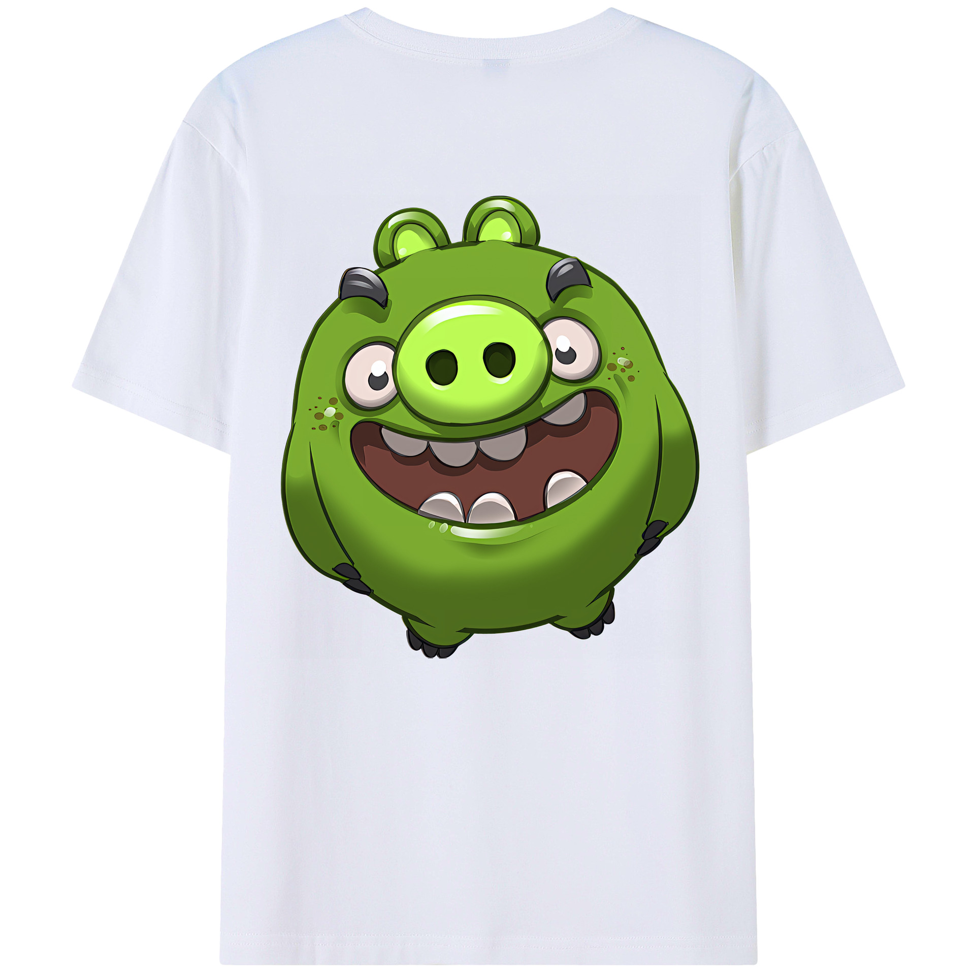 （画像用） Angry Birds アングリーバード 綿100％ メンズ半袖Tシャツ（バックプリント） 通気性