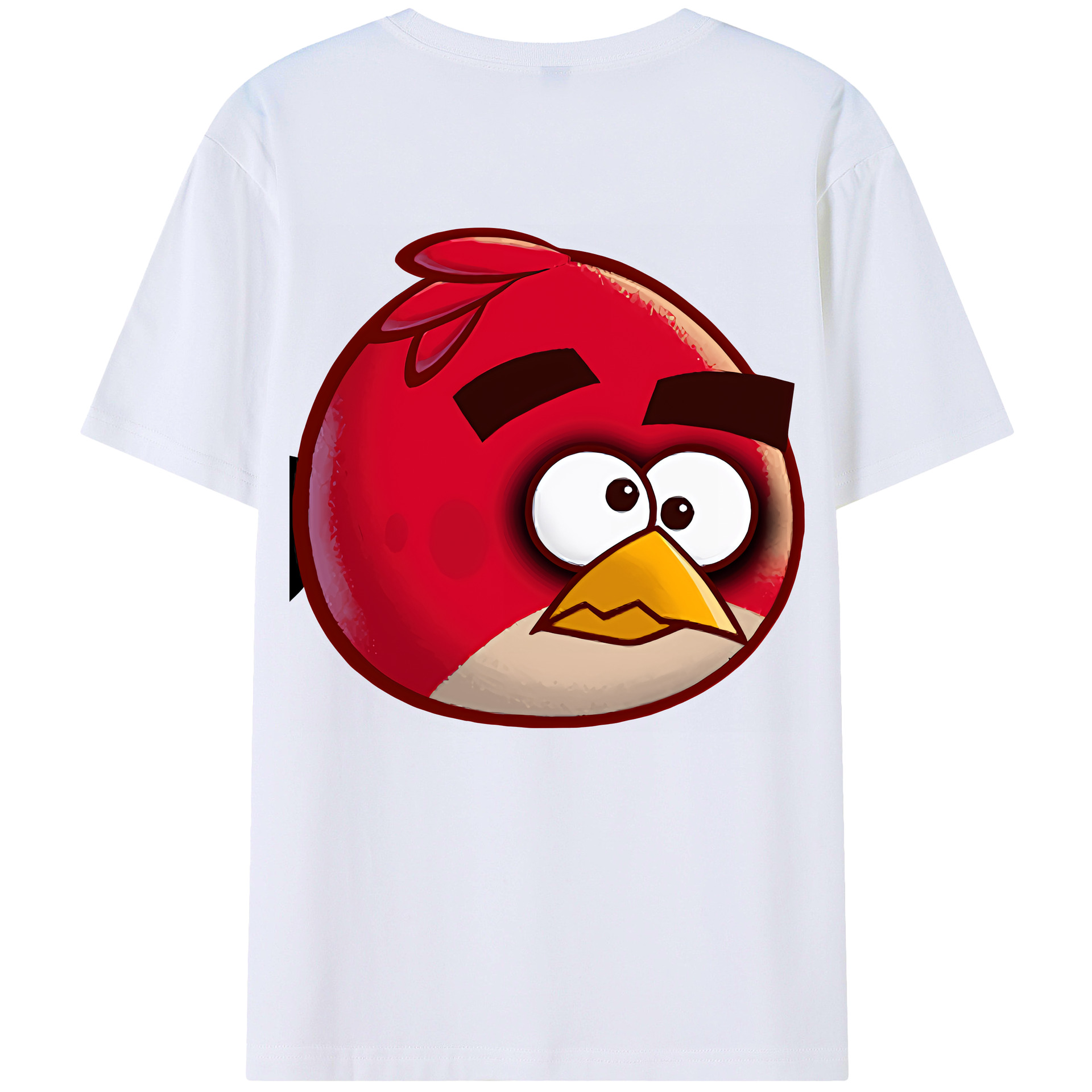 （画像用） Angry Birds アングリーバード 綿100％ メンズ半袖Tシャツ（バックプリント） 通気性