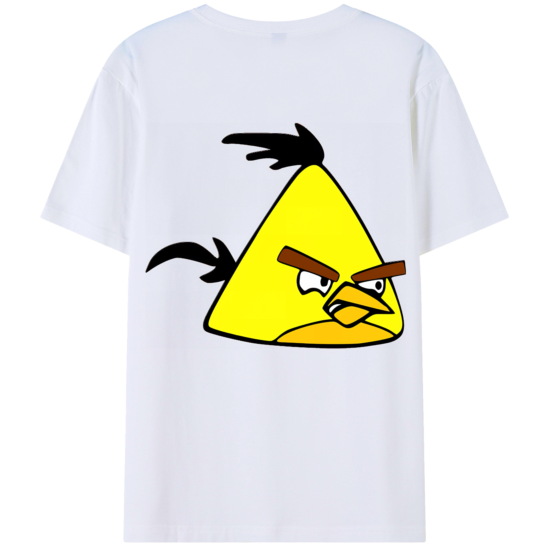 （画像用） Angry Birds アングリーバード 綿100％ メンズ半袖Tシャツ（バックプリント） 通気性