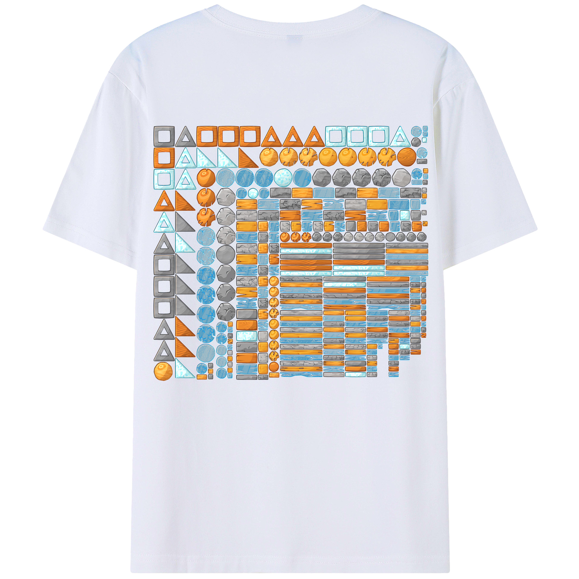 （画像用） Angry Birds アングリーバード 綿100％ メンズ半袖Tシャツ（バックプリント） 通気性
