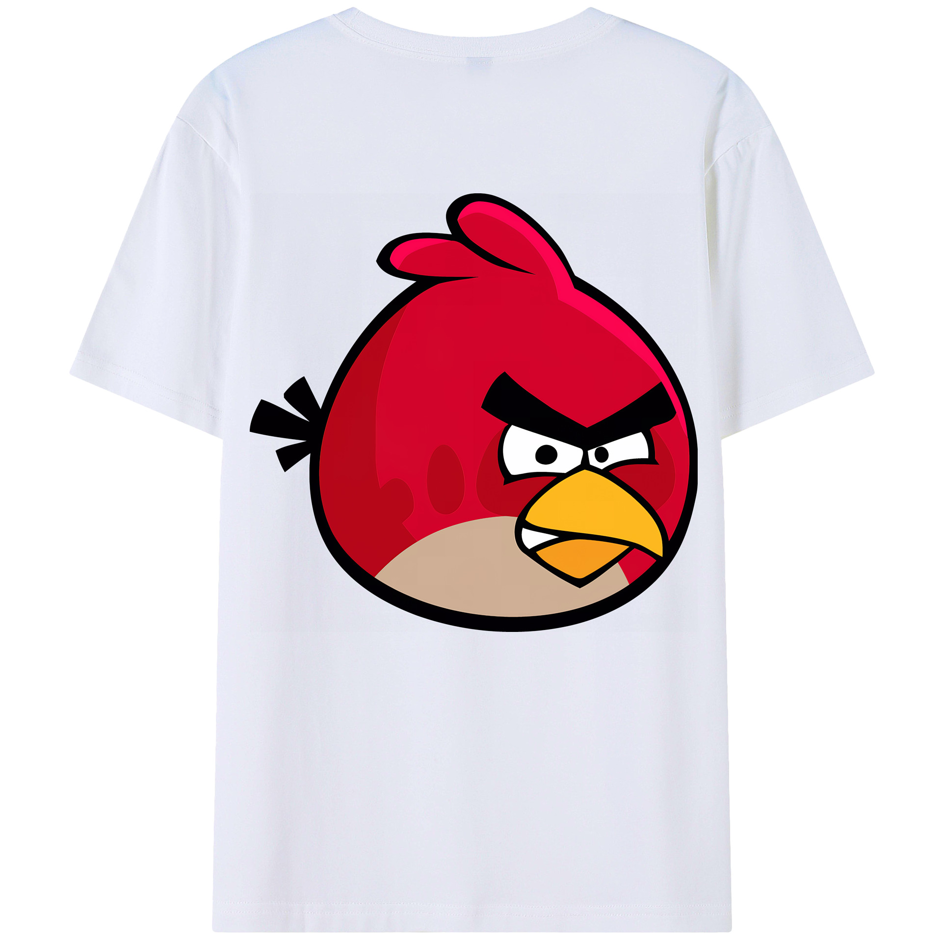 （画像用） Angry Birds アングリーバード 綿100％ メンズ半袖Tシャツ（バックプリント） 通気性