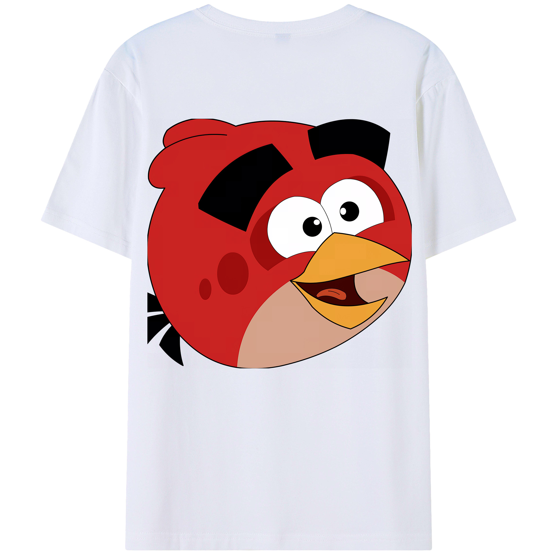 （画像用） Angry Birds アングリーバード 綿100％ メンズ半袖Tシャツ（バックプリント） 通気性