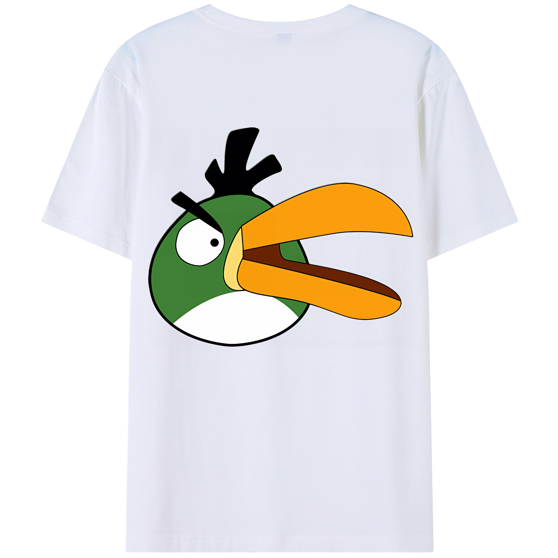 （画像用） Angry Birds アングリーバード 綿100％ メンズ半袖Tシャツ（バックプリント） 通気性