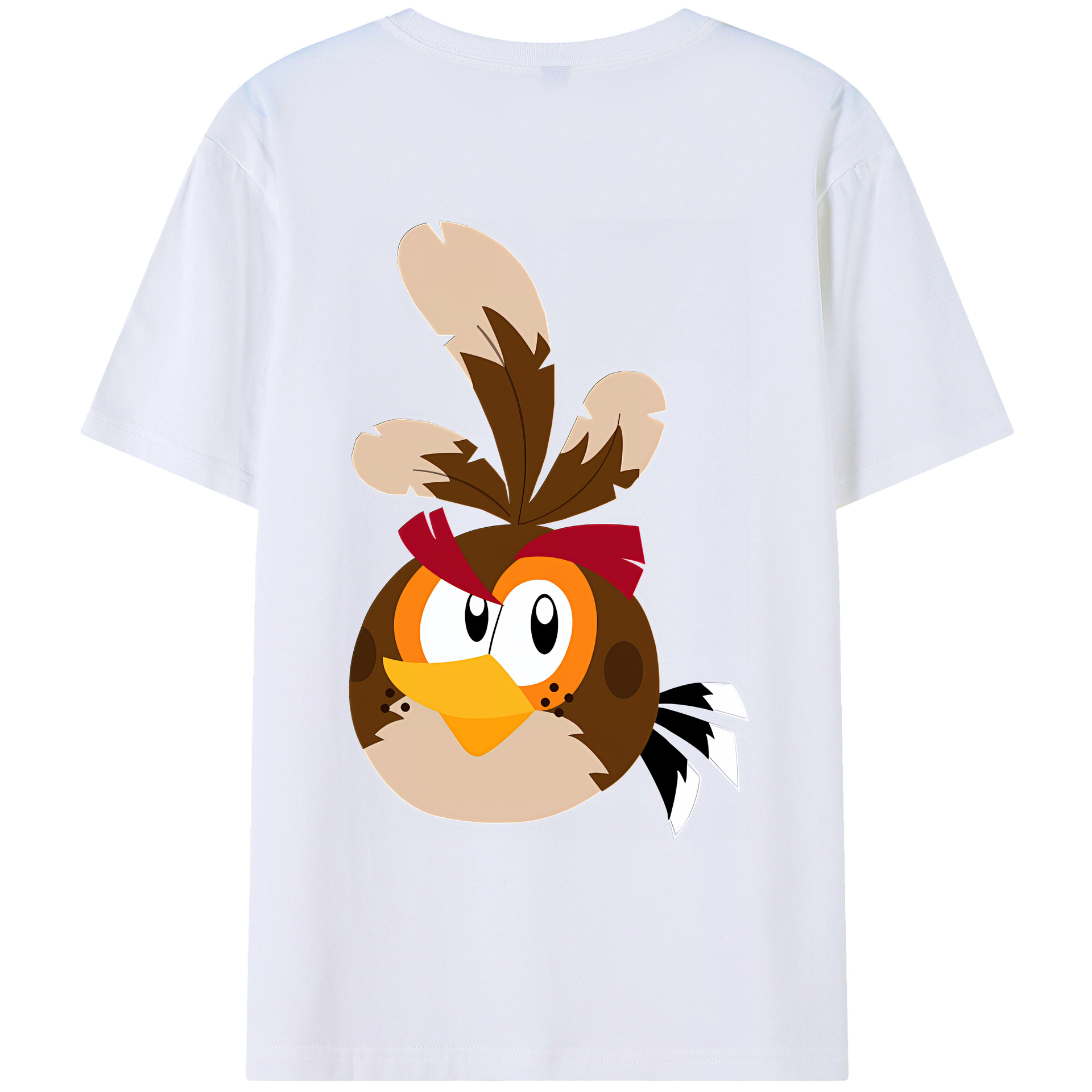 （画像用） Angry Birds アングリーバード 綿100％ メンズ半袖Tシャツ（バックプリント） 通気性