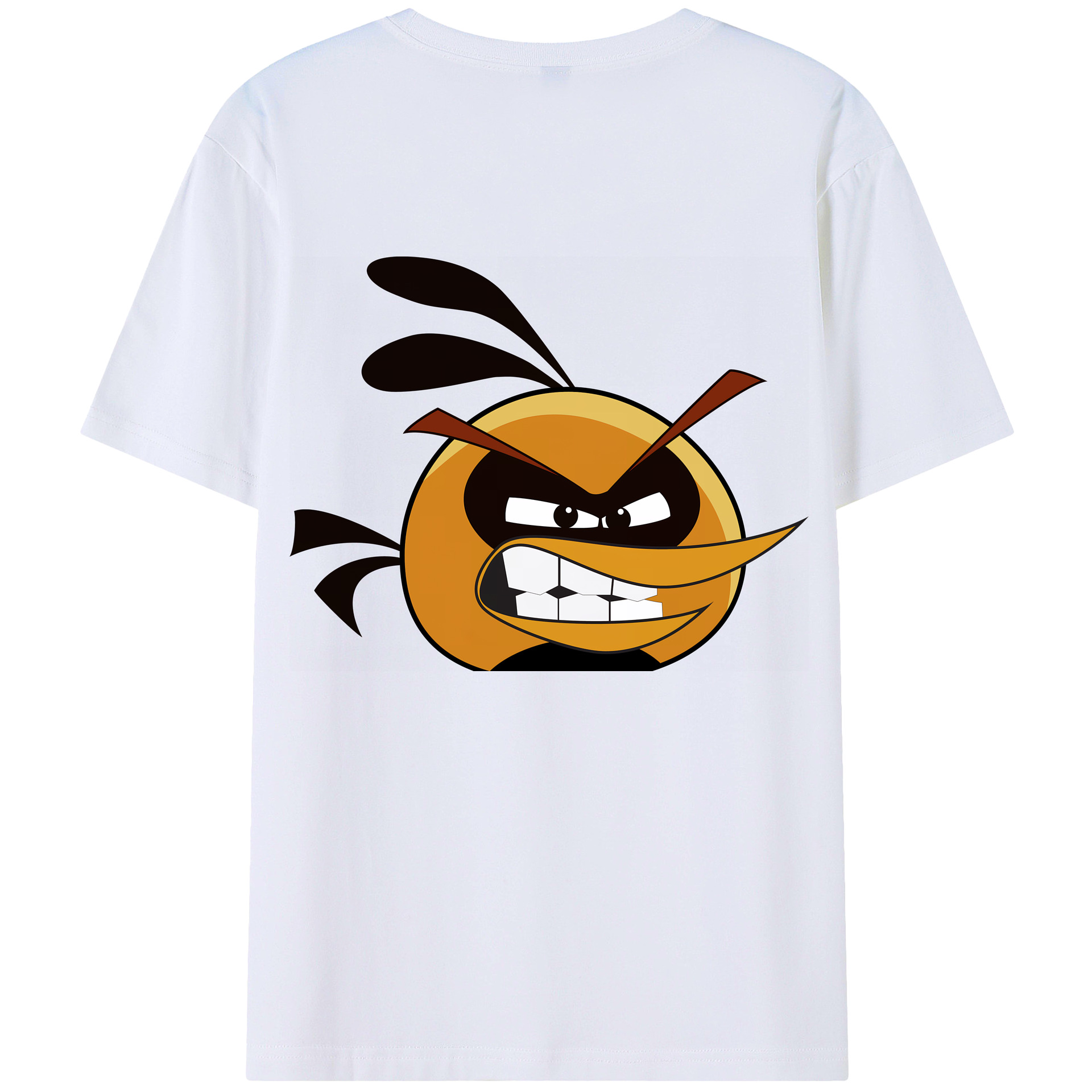 （画像用） Angry Birds アングリーバード 綿100％ メンズ半袖Tシャツ（バックプリント） 通気性