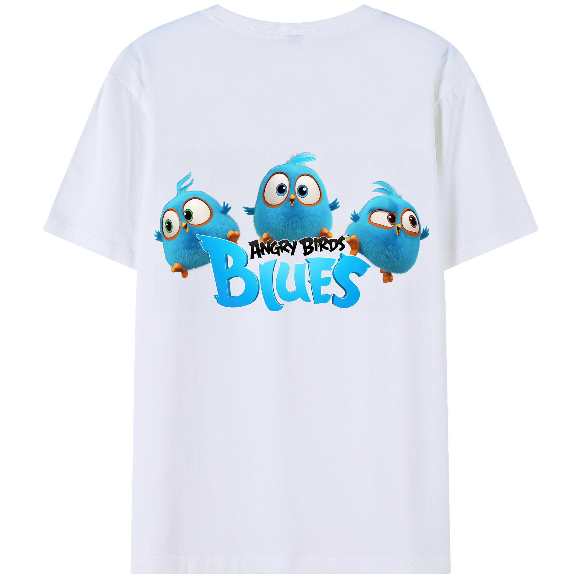 （画像用） Angry Birds アングリーバード 綿100％ メンズ半袖Tシャツ（バックプリント） 通気性