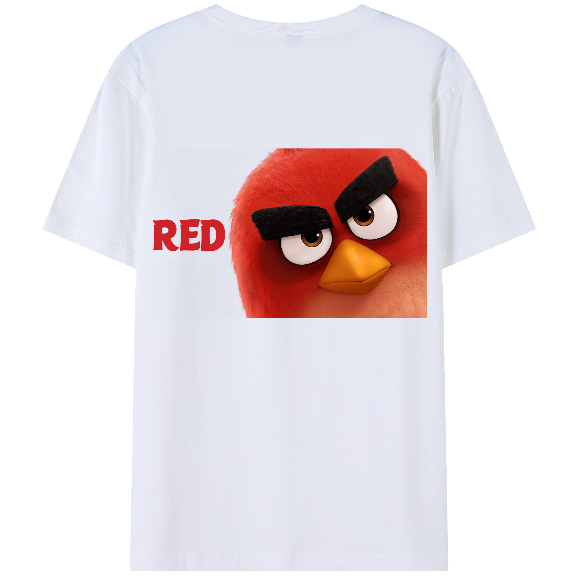 （画像用） Angry Birds アングリーバード 綿100％ メンズ半袖Tシャツ（バックプリント） 通気性