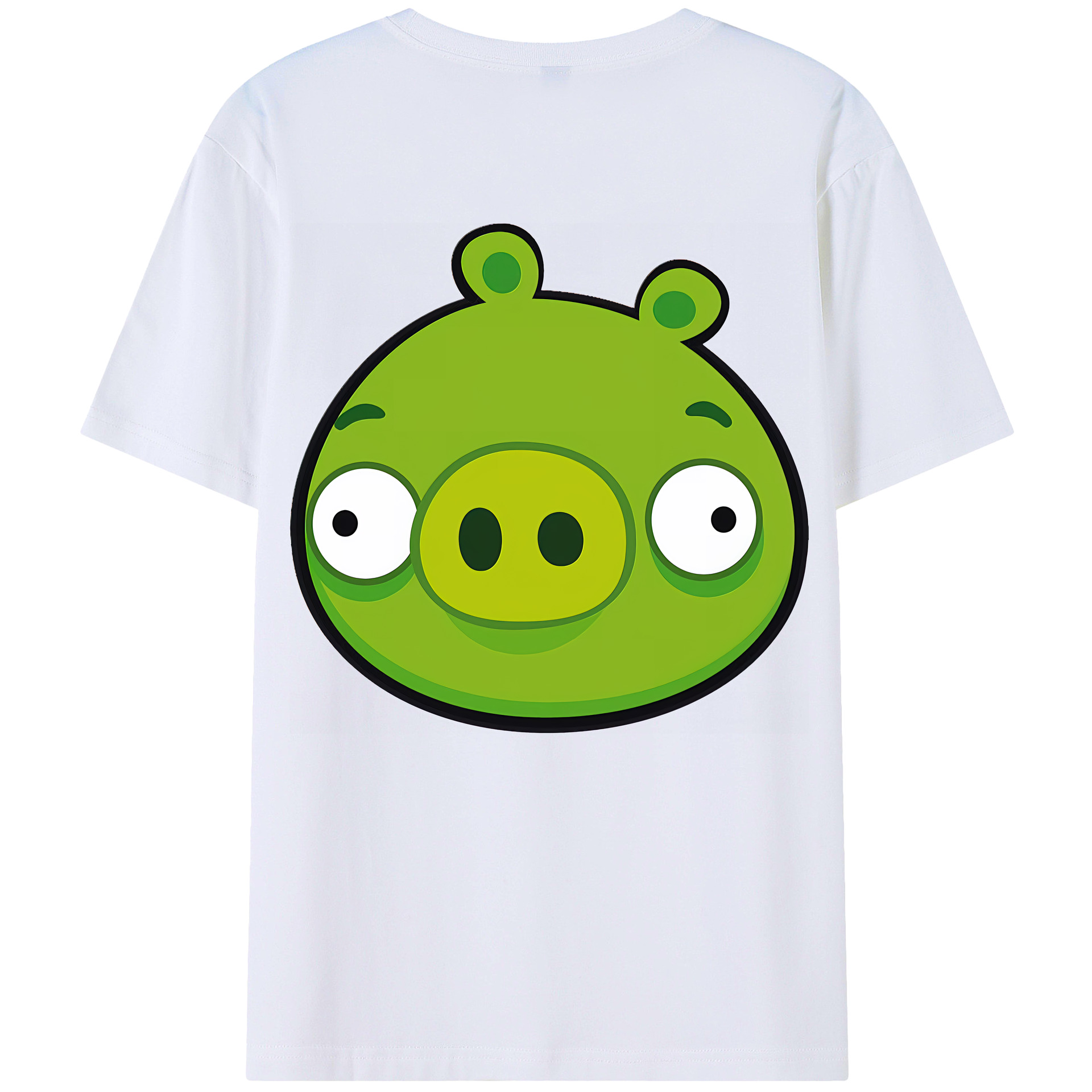 （画像用） Angry Birds アングリーバード 綿100％ メンズ半袖Tシャツ（バックプリント） 通気性