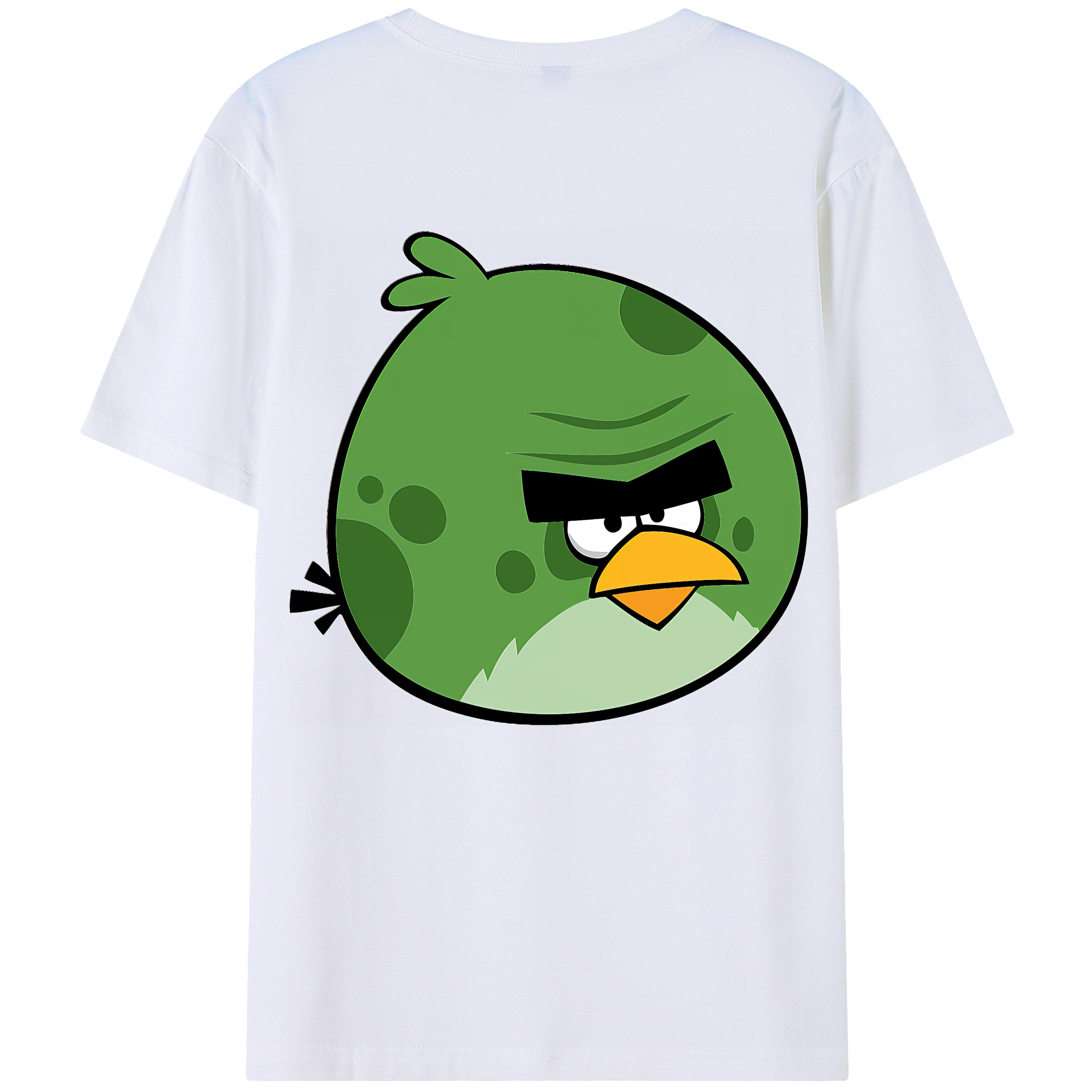 （画像用） Angry Birds アングリーバード 綿100％ メンズ半袖Tシャツ（バックプリント） 通気性