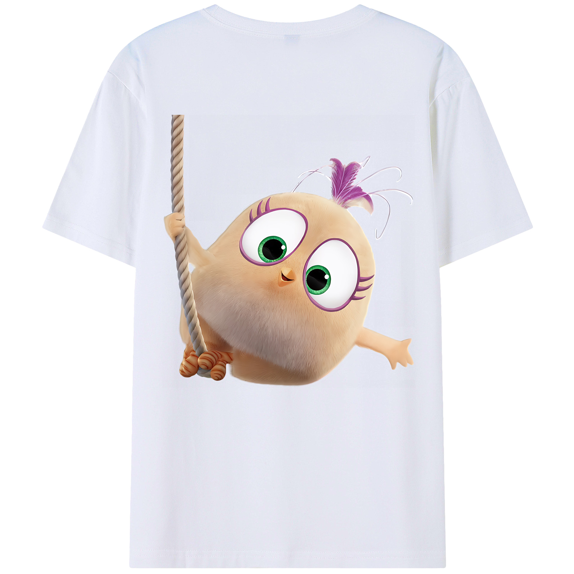 （画像用） Angry Birds アングリーバード 綿100％ メンズ半袖Tシャツ（バックプリント） 通気性