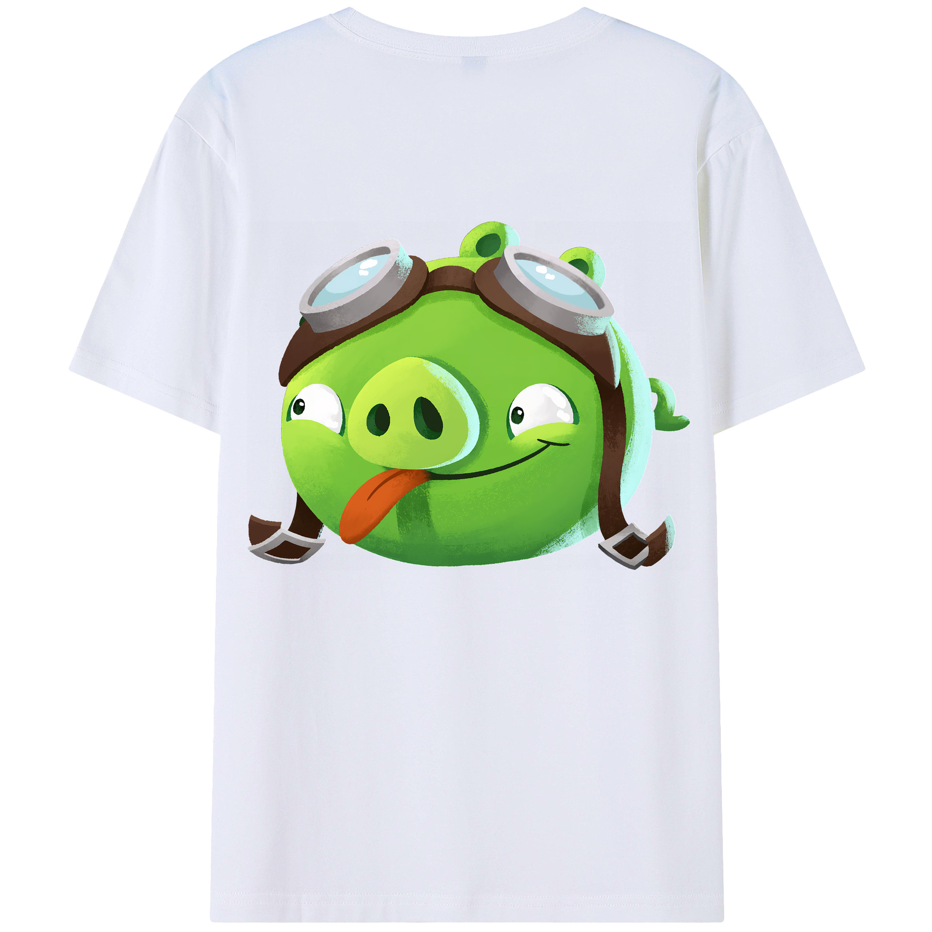 （画像用） Angry Birds アングリーバード 綿100％ メンズ半袖Tシャツ（バックプリント） 通気性