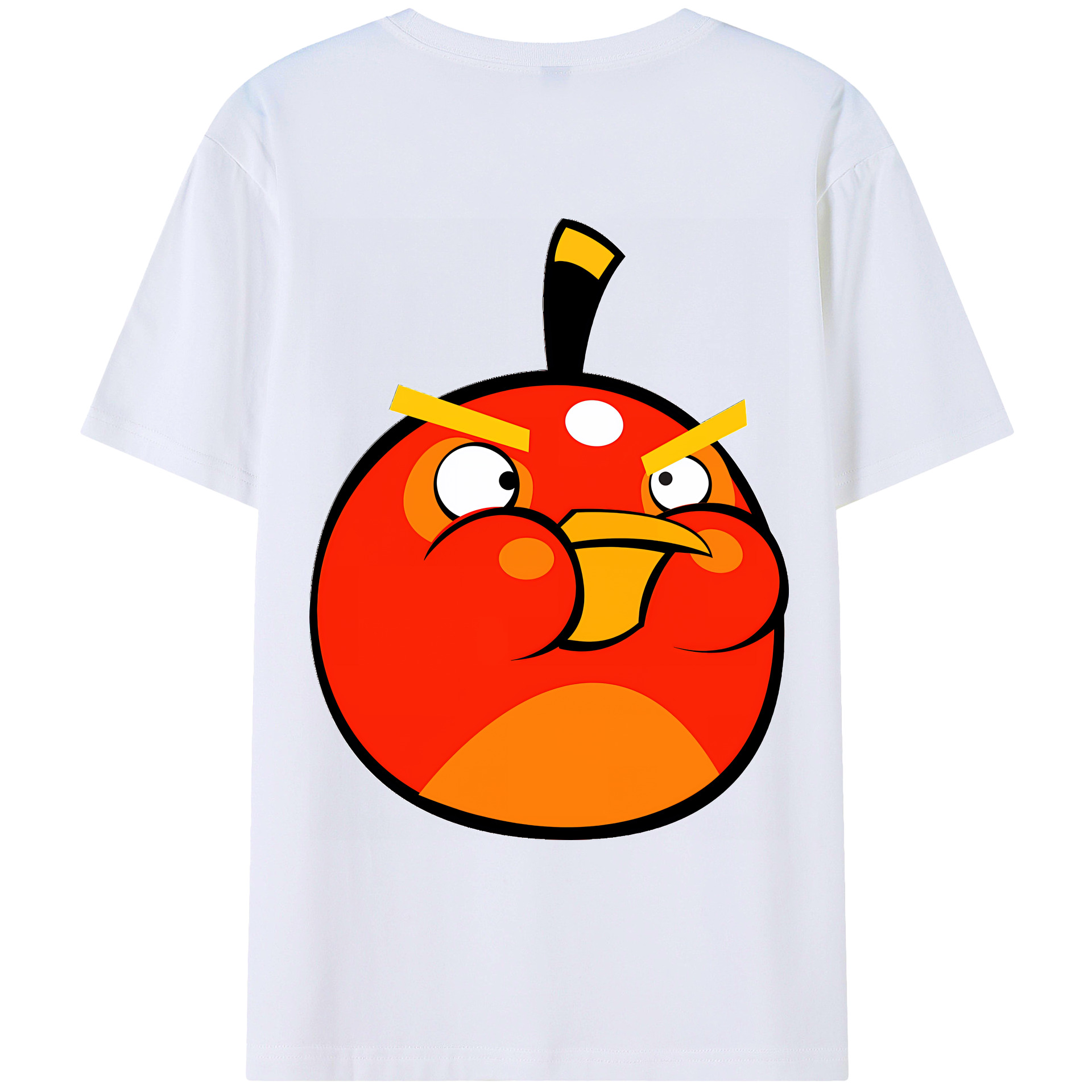 （画像用） Angry Birds アングリーバード 綿100％ メンズ半袖Tシャツ（バックプリント） 通気性