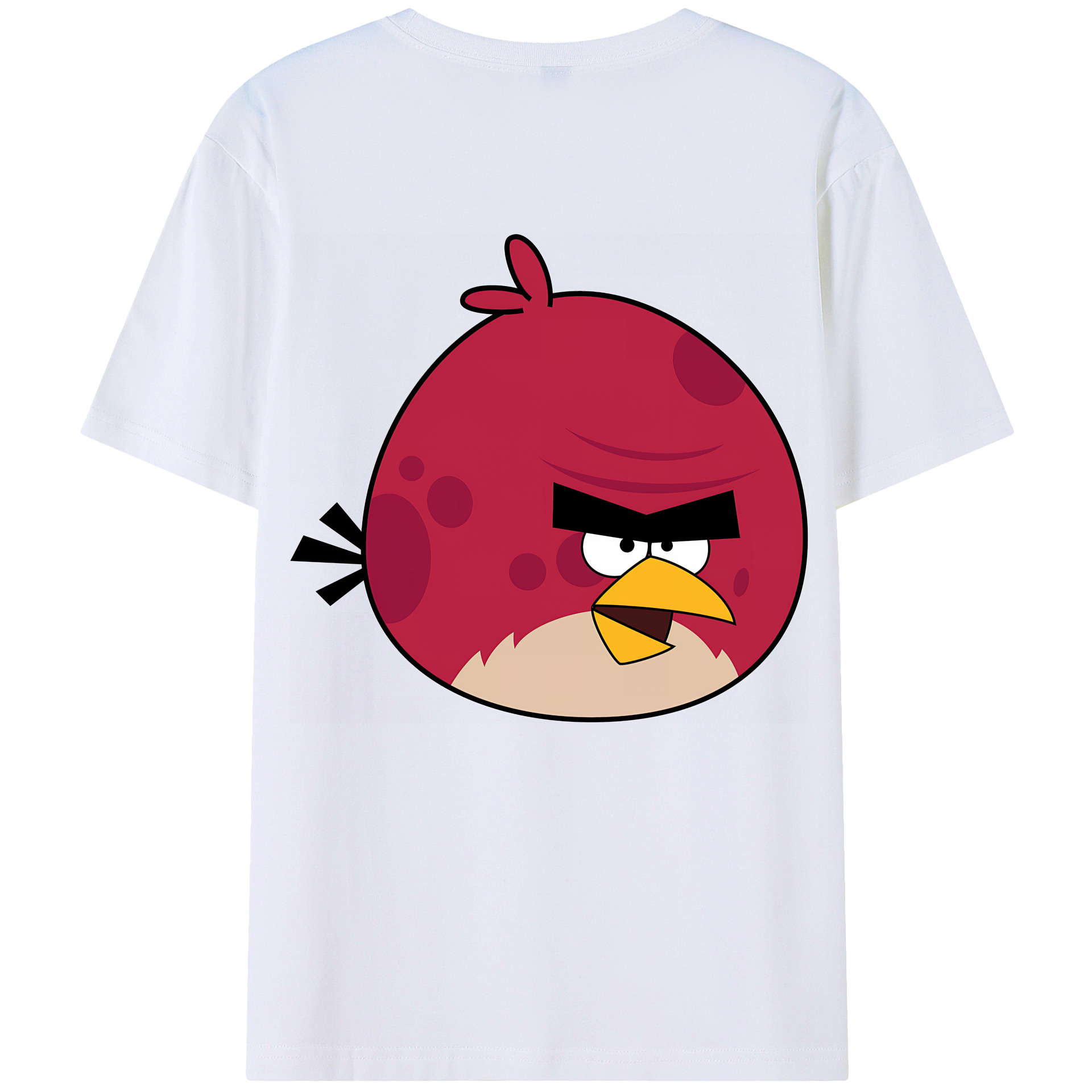（画像用） Angry Birds アングリーバード 綿100％ メンズ半袖Tシャツ（バックプリント） 通気性