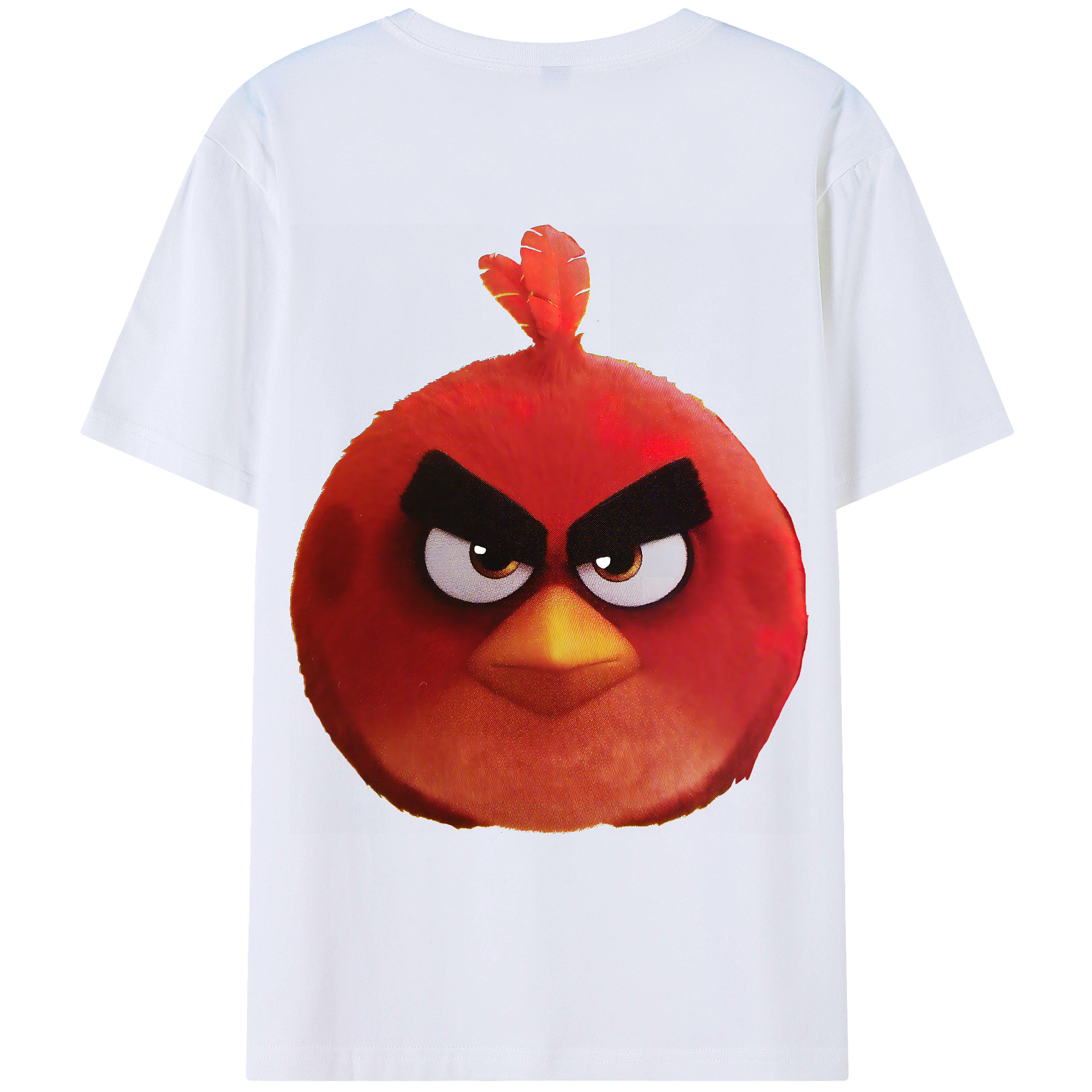 （画像用） Angry Birds アングリーバード 綿100％ メンズ半袖Tシャツ（バックプリント） 通気性