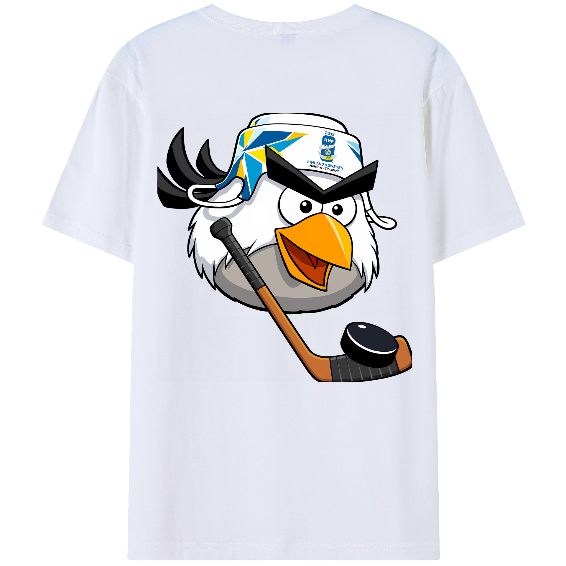 （画像用） Angry Birds アングリーバード 綿100％ メンズ半袖Tシャツ（バックプリント） 通気性