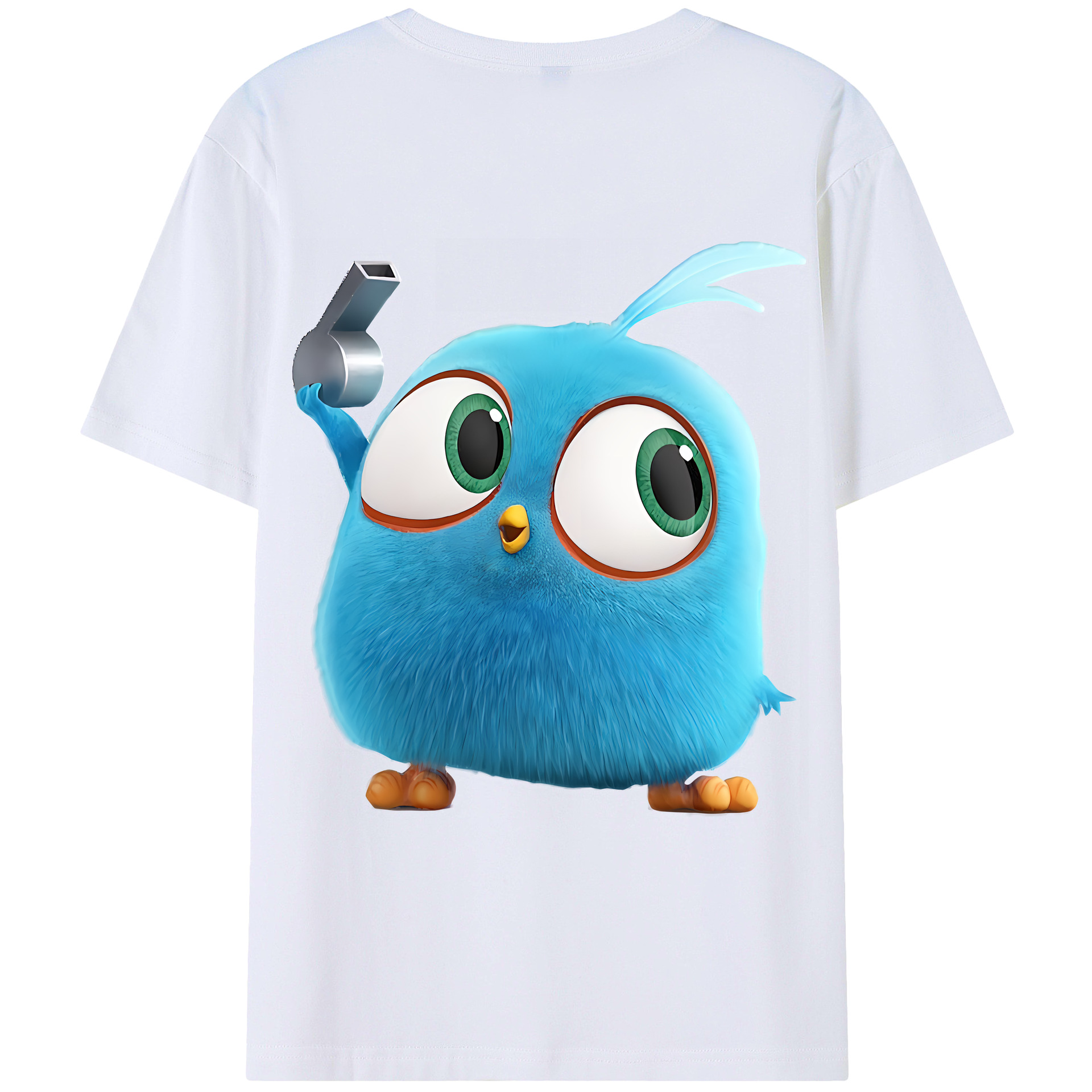 （画像用） Angry Birds アングリーバード 綿100％ メンズ半袖Tシャツ（バックプリント） 通気性