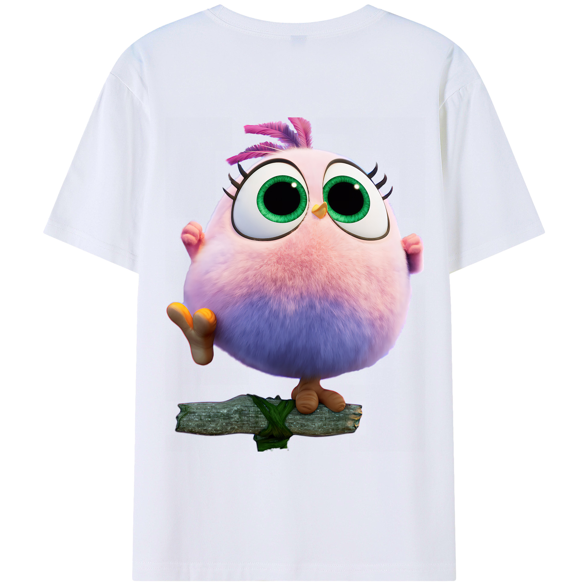 （画像用） Angry Birds アングリーバード 綿100％ メンズ半袖Tシャツ（バックプリント） 通気性