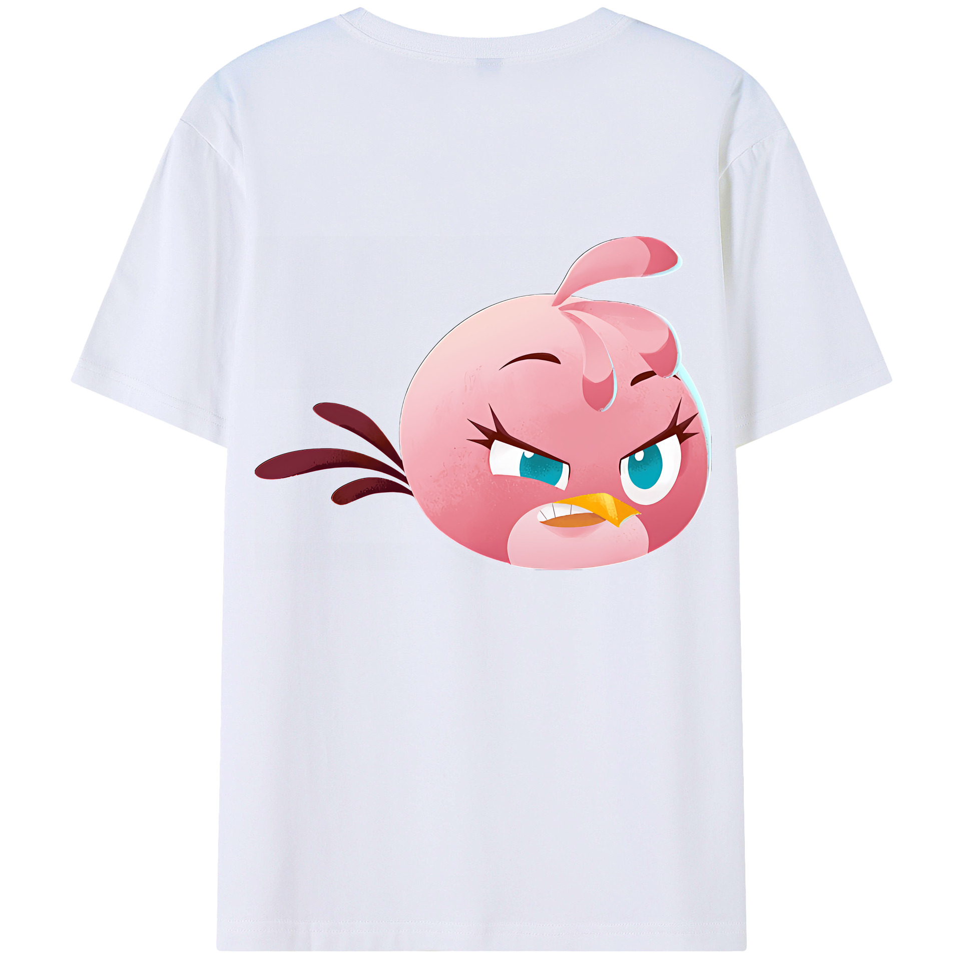 （画像用） Angry Birds アングリーバード 綿100％ メンズ半袖Tシャツ（バックプリント） 通気性