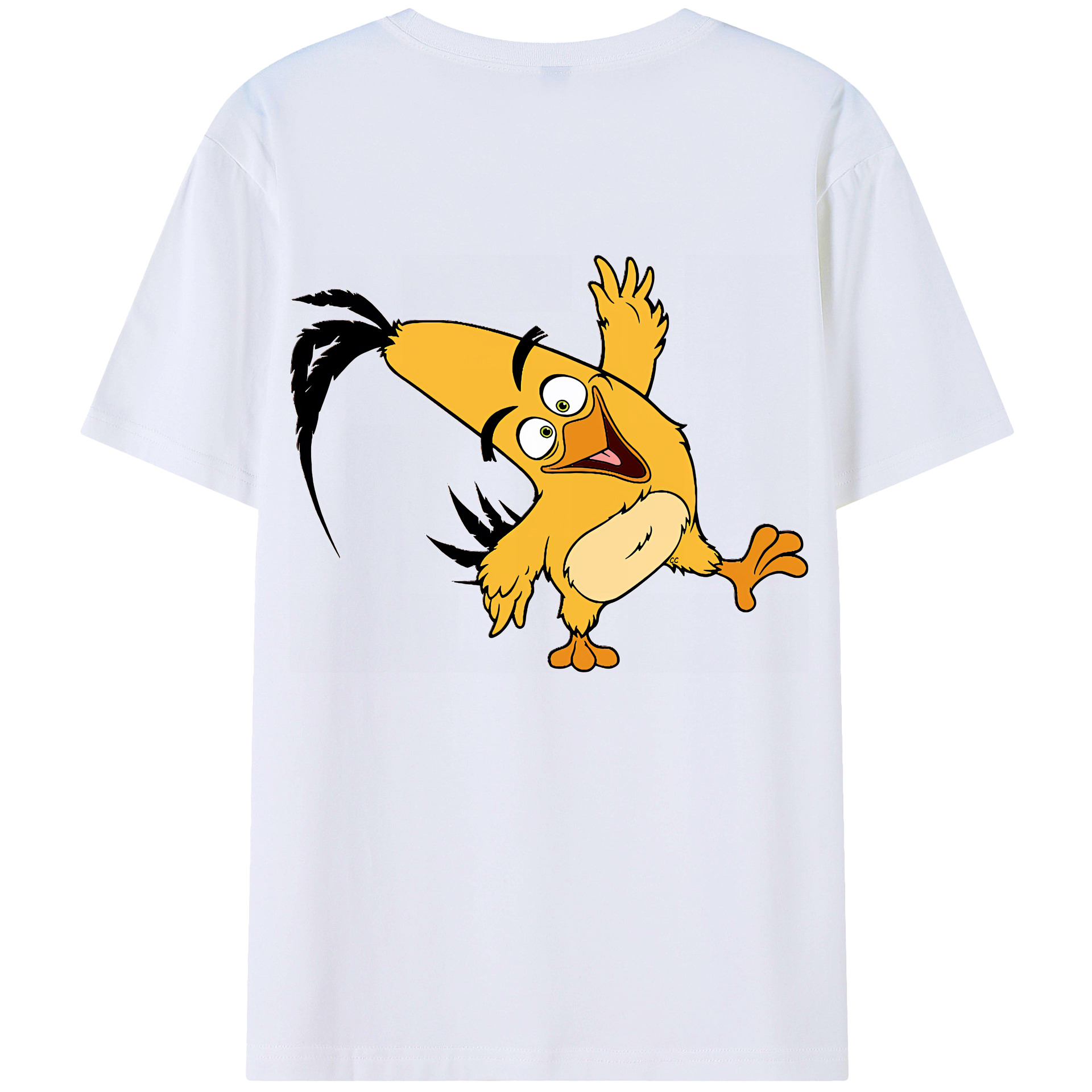 （画像用） Angry Birds アングリーバード 綿100％ メンズ半袖Tシャツ（バックプリント） 通気性