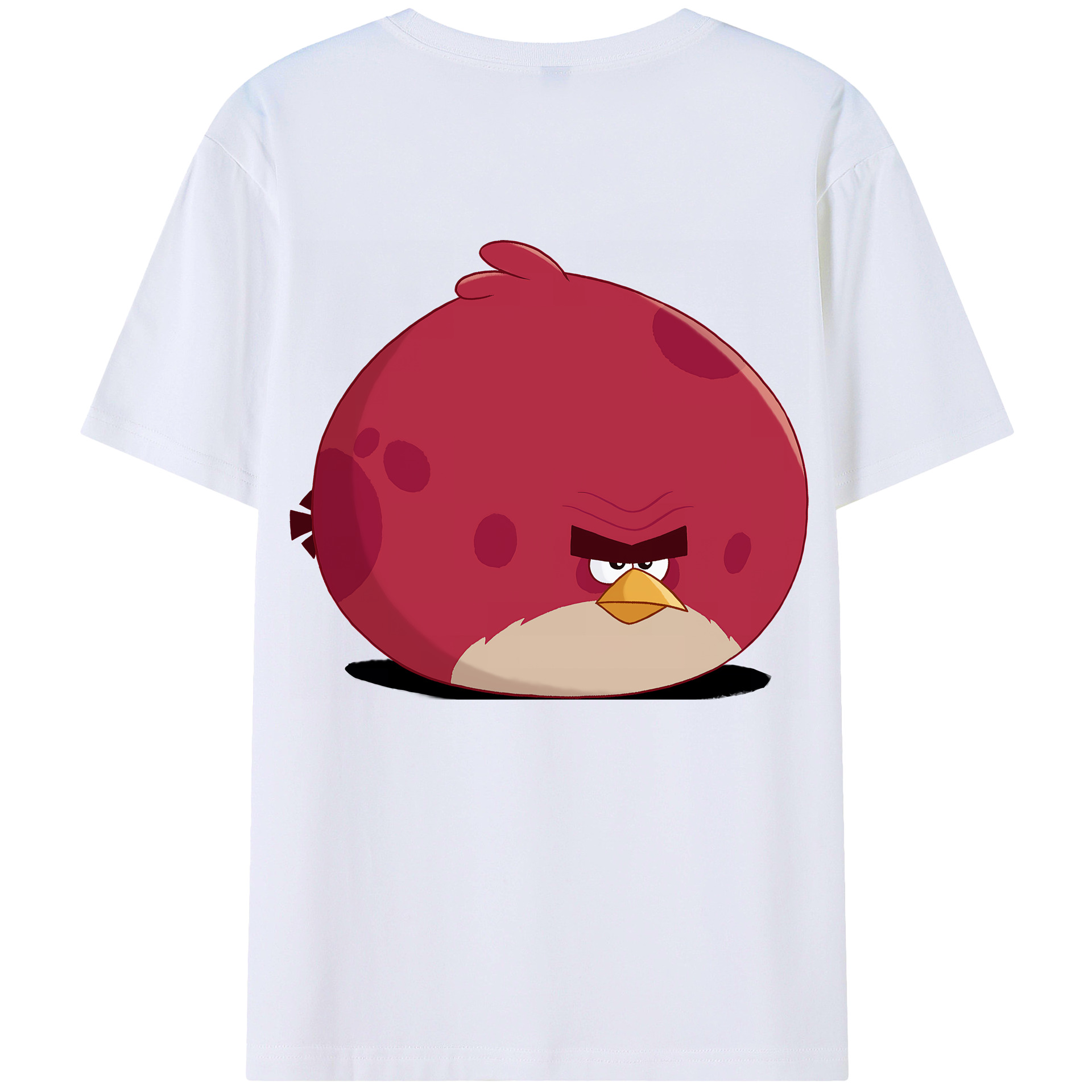 （画像用） Angry Birds アングリーバード 綿100％ メンズ半袖Tシャツ（バックプリント） 通気性