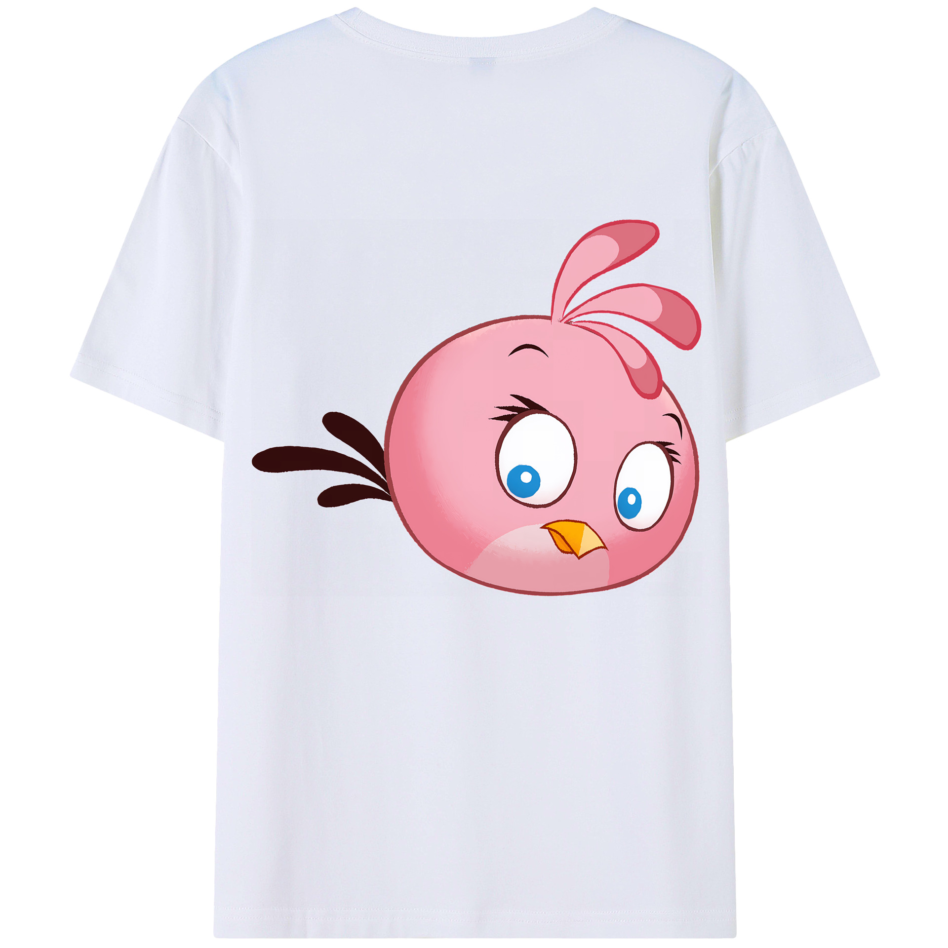 （画像用） Angry Birds アングリーバード 綿100％ メンズ半袖Tシャツ（バックプリント） 通気性