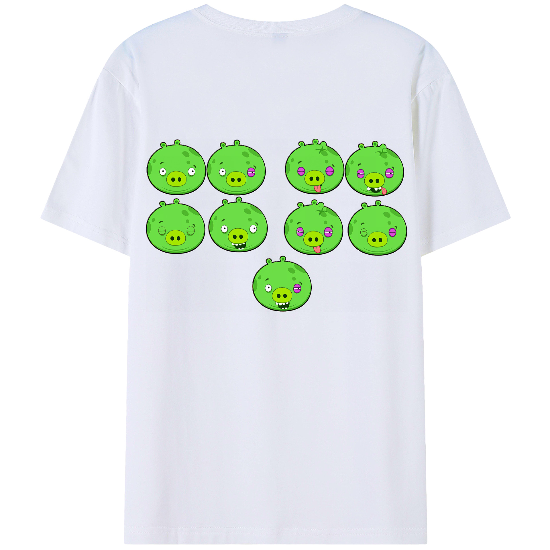 （画像用） Angry Birds アングリーバード 綿100％ メンズ半袖Tシャツ（バックプリント） 通気性