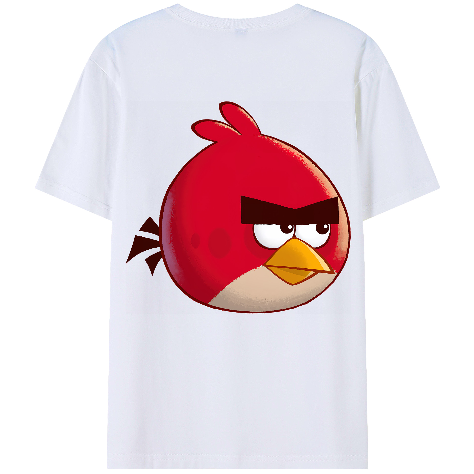 （画像用） Angry Birds アングリーバード 綿100％ メンズ半袖Tシャツ（バックプリント） 通気性