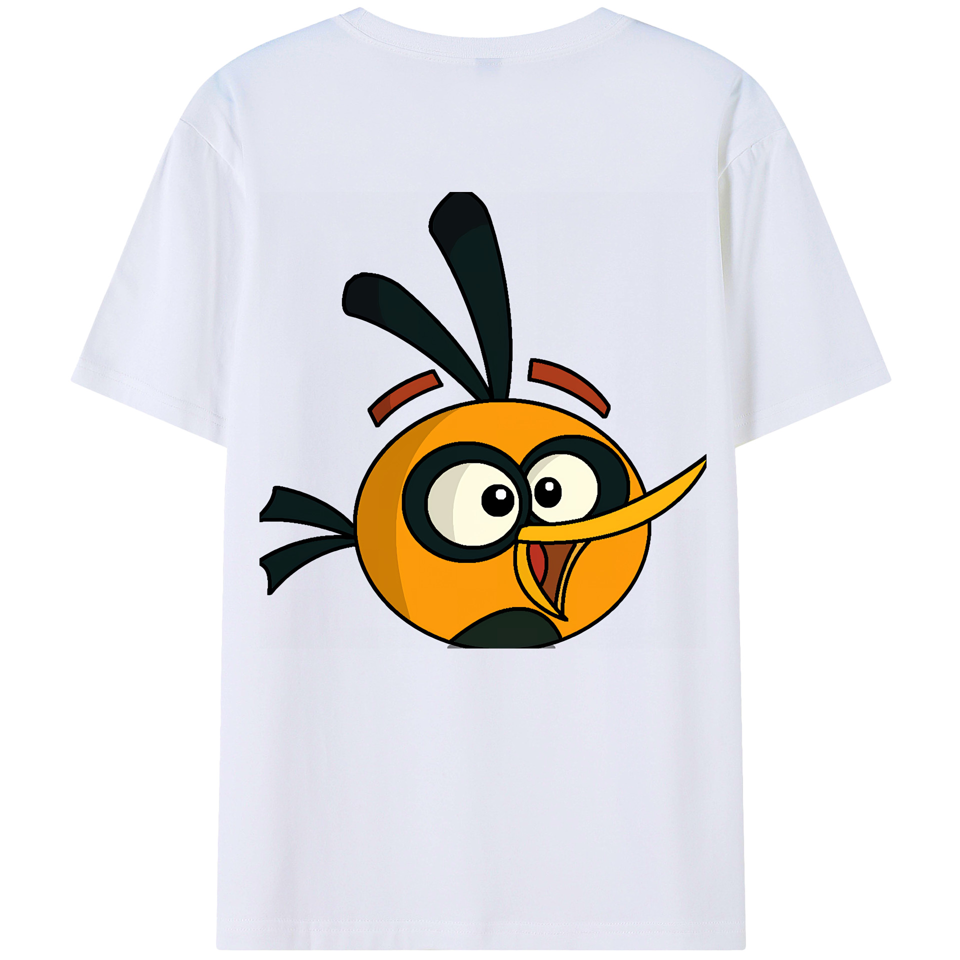 （画像用） Angry Birds アングリーバード 綿100％ メンズ半袖Tシャツ（バックプリント） 通気性
